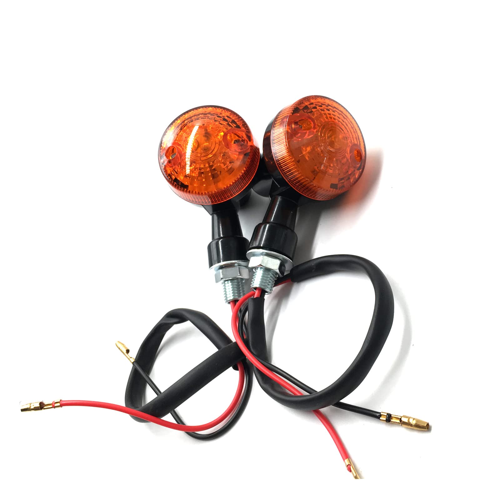 Universal 4Pcs Motorcycle LED Turn Signals - Chrome Front & Rear Blinker Lights 12V - Compatible with Honda, Kawasaki, Suzuki, Yamaha, Harley (Black) - Perfect for Cruisers, Choppers & Street Bikes