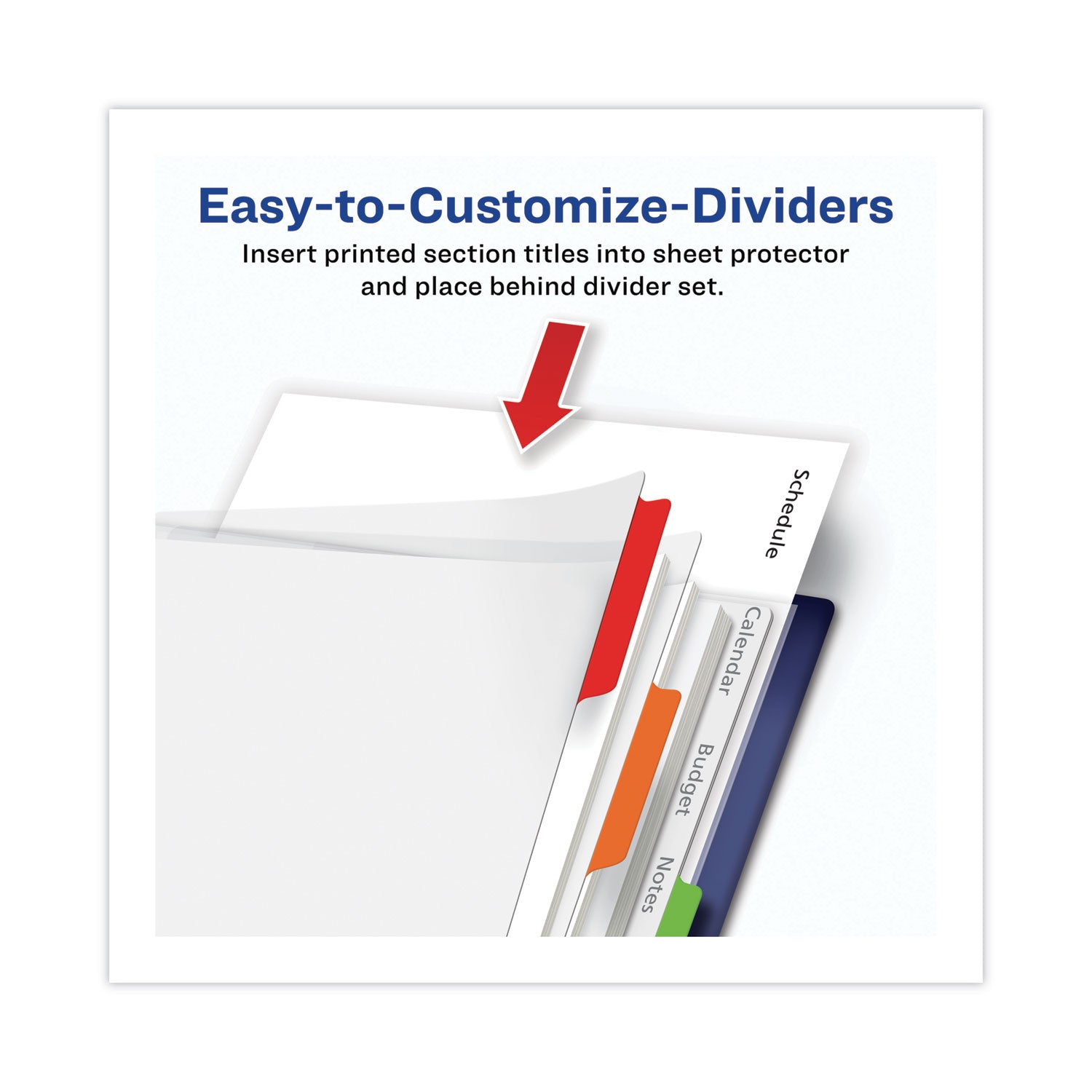 Avery® Clear Easy View Plastic Dividers with Multicolored Tabs - 5-Tab Set, 11