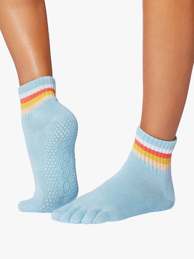 ToeSox Full Toe Melody Grip Socks - Non-Slip Yoga & Pilates Socks with Vibrant Colors for Women - Perfect for Barre, Dance, and Fitness Workouts