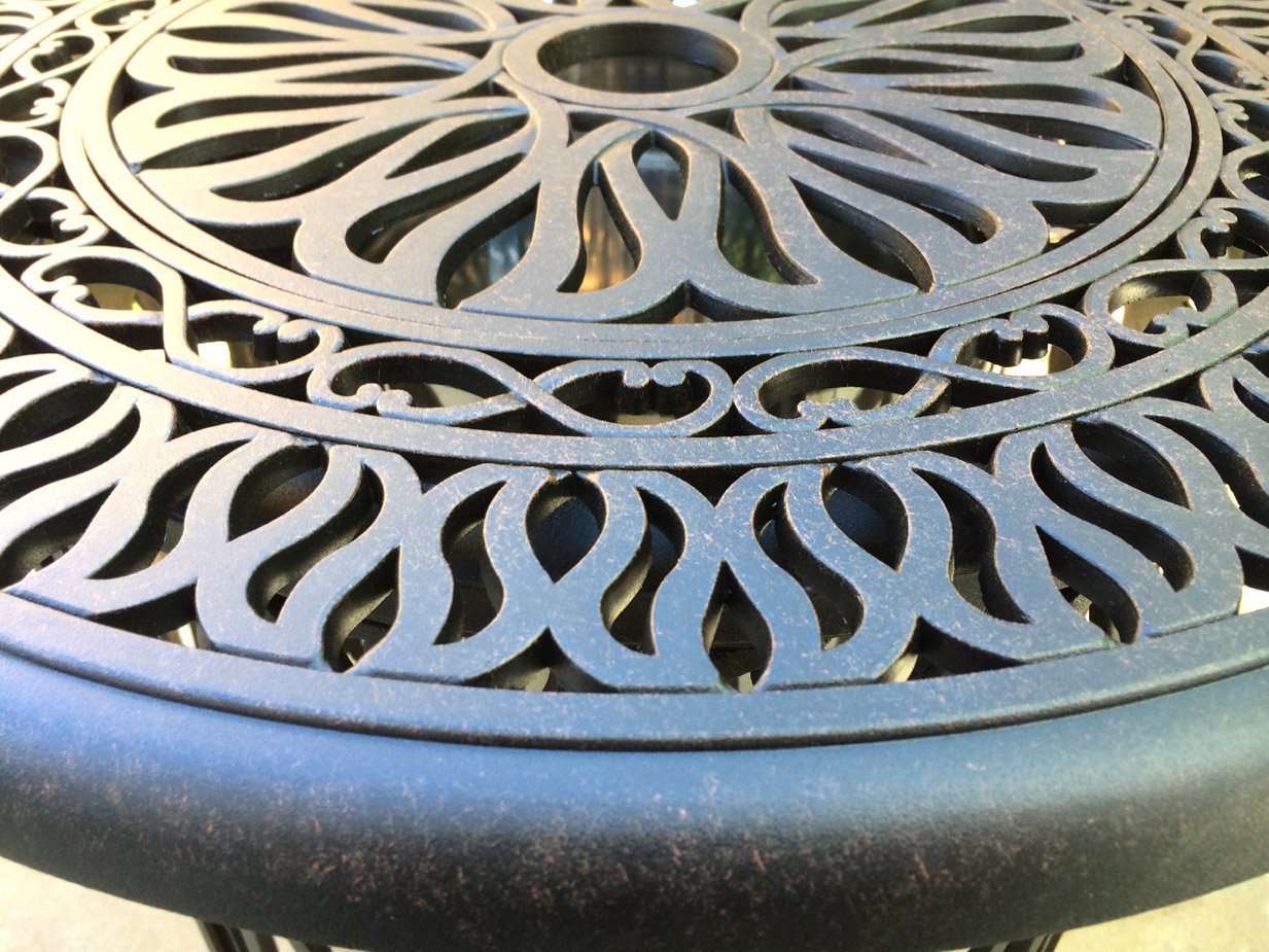 3-Piece Bistro Patio Set - Outdoor Cast Aluminum Conversation Table & Chairs with Elisabeth End Table - Perfect for Garden, Balcony, and Backyard Relaxation