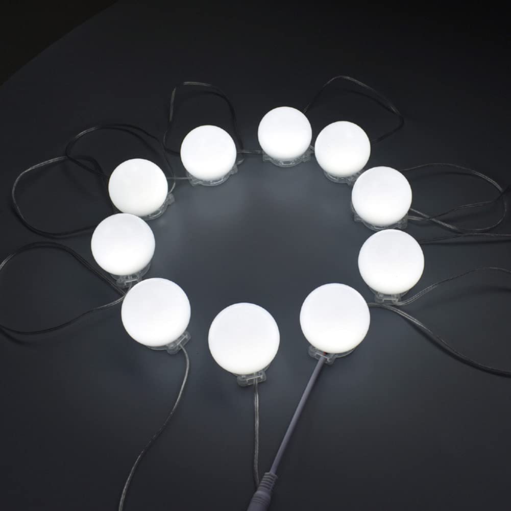 Hollywood Style LED Mirror Light Kit - 10 Warm White Bulbs for Makeup Vanity, Bathroom & Dressing Table - Perfect for Professional Makeup Application & Home Spa Lighting