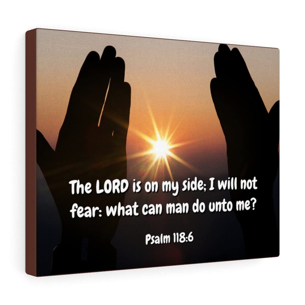 God is On My Side Psalm 118:6 Christian Wall Art - Bible Verse Print Ready to Hang - Inspirational Scripture Decor for Home, Office & Church