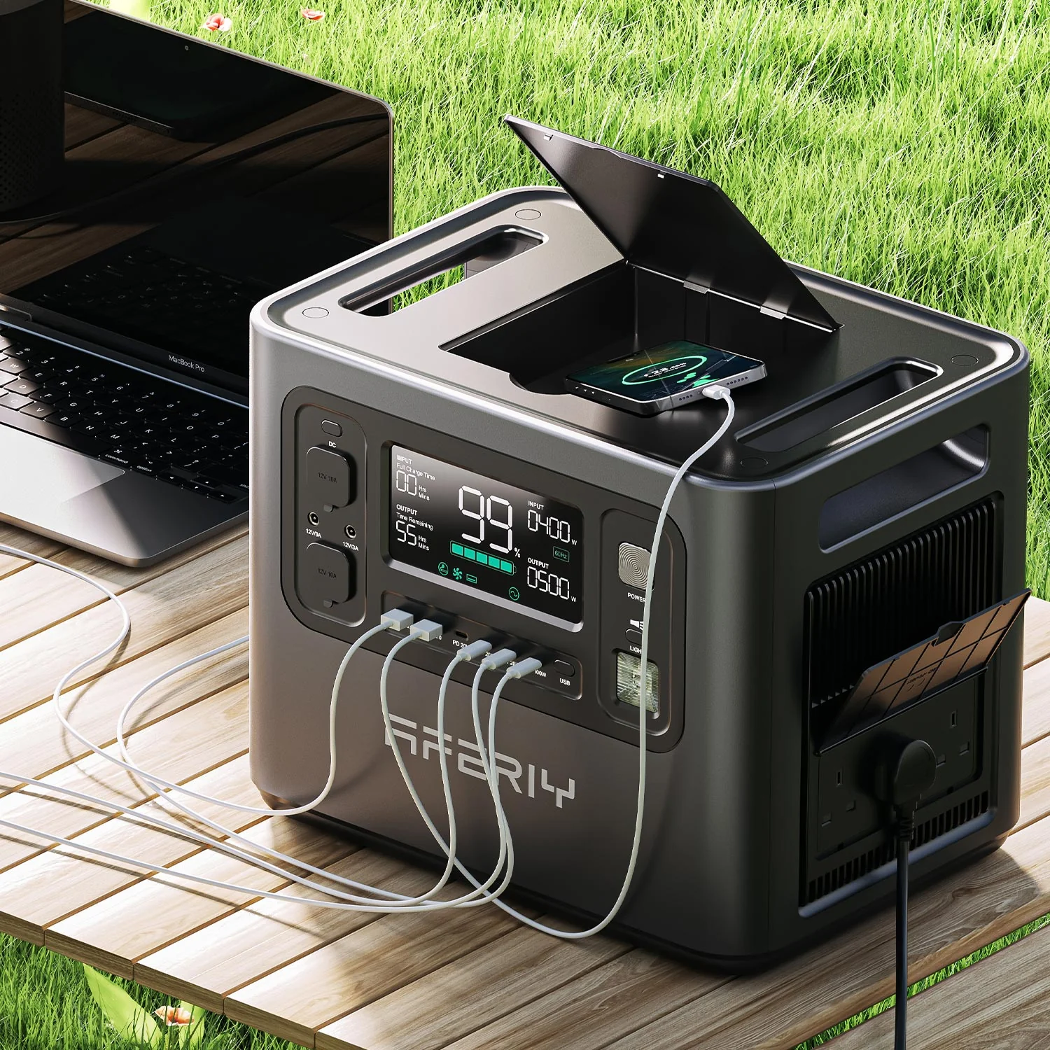 Aferiy AF P210 Portable Power Station 2400W/4800W LiFePO4 Battery 2048Wh - Solar Generator for Camping, RV, Emergencies & Off-Grid Power Supply