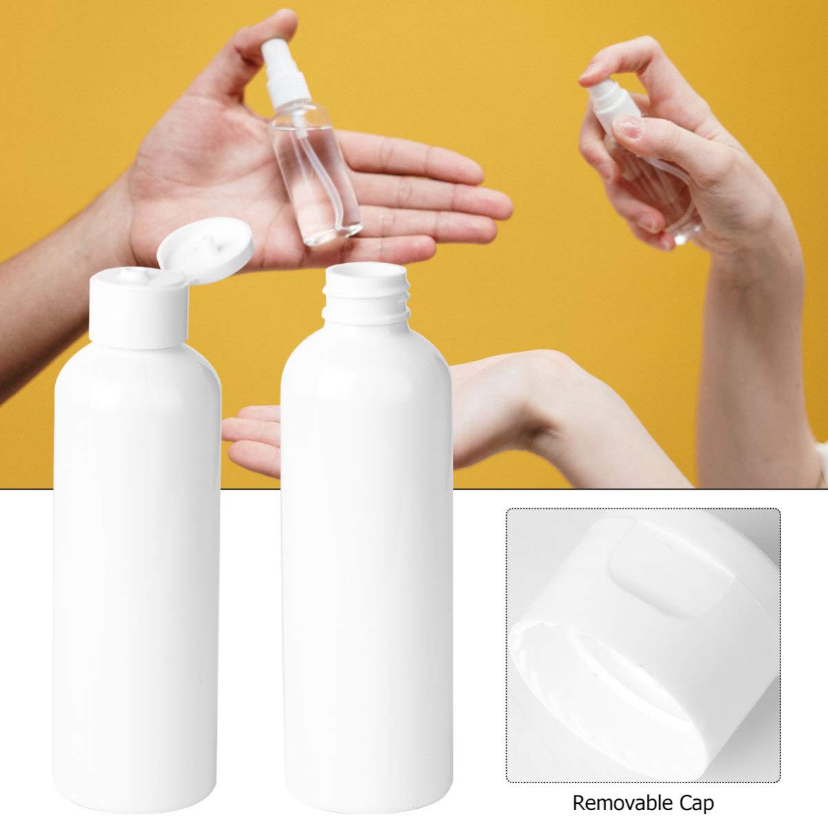 Beaupretty 5-Pack Plastic Squeeze Bottles - 200ml Travel-Sized Refillable Cosmetic Containers for Shampoo, Lotion & Toiletries | Leak-Proof Portable Bottles for Gym, Vacation & Daily Use