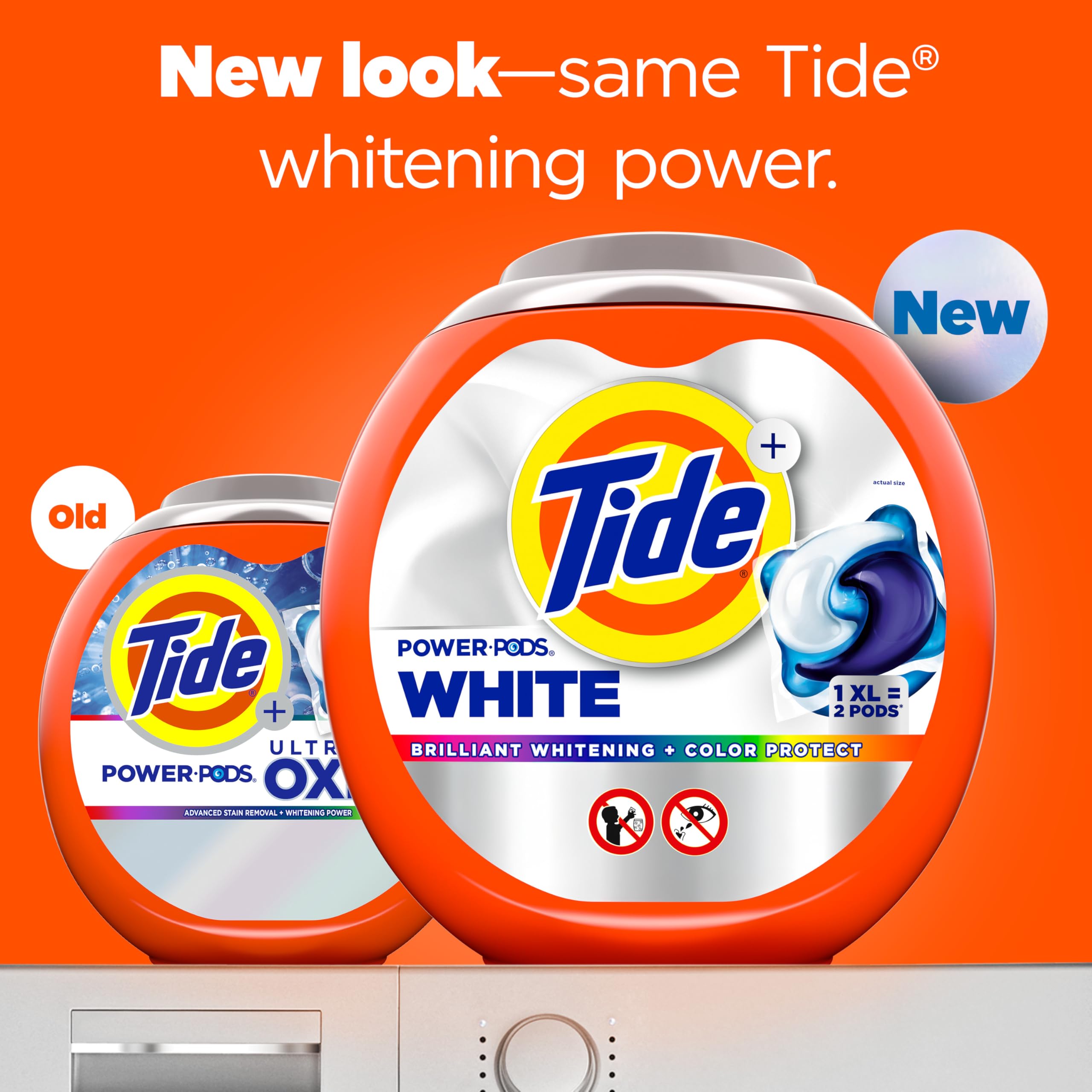 Tide Power PODS Plus Ultra OXI White and Bright Laundry Detergent - 45 Count | Advanced Stain Removal & Whitening Power | Perfect for Whites, Colors & Everyday Laundry | Ideal for Families, College Dorms & Travel