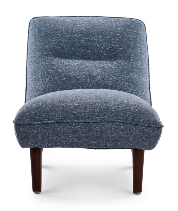Modern Capri Accent Chair - Soft Blue Upholstered Lounge Chair for Living Room, Bedroom & Office - Comfortable Mid-Century Style Armchair with Sturdy Metal Legs - Perfect for Reading, Relaxing & Home Decor