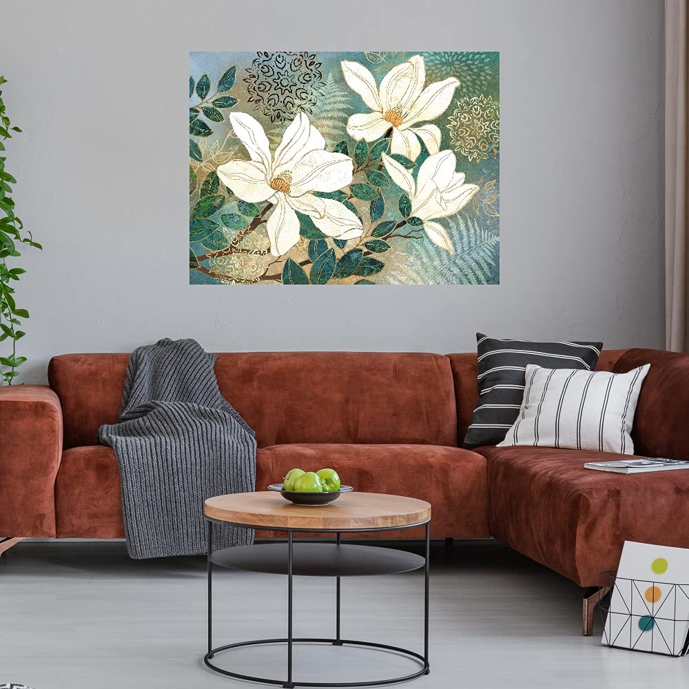 Conrad Knutsen Vanderbilt Magnolia I Fine Art Canvas Wall Decor - 32x24 Inches - Ready to Hang Painting for Living Room, Bedroom, Office & More - Elegant Floral Canvas Art for Home & Commercial Spaces