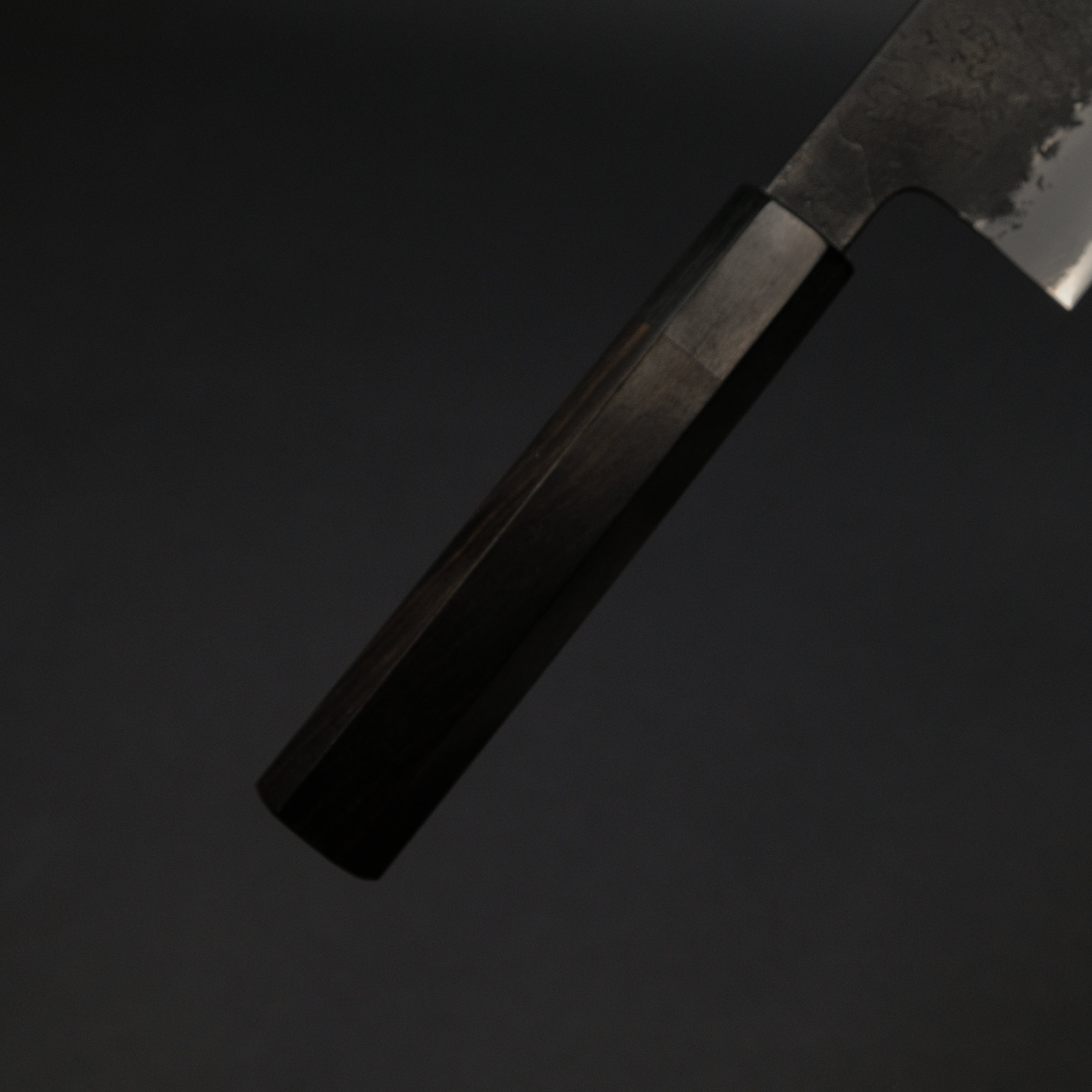 Premium Mutsumi Blue Super Kurouchi Nashiji Nakiri Knife 180mm - Japanese Chef Knife with Ebony Handle - Perfect for Slicing Vegetables, Herbs & Sushi Preparation