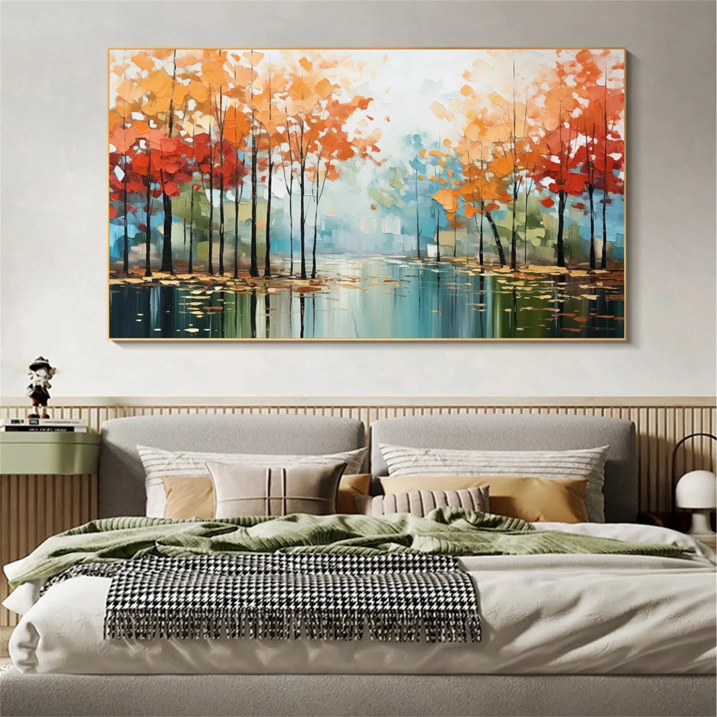 Beautiful Flower and Tree Painting #FT053 - Handmade Canvas Art for Home Decor, Living Room, Bedroom & Office Wall