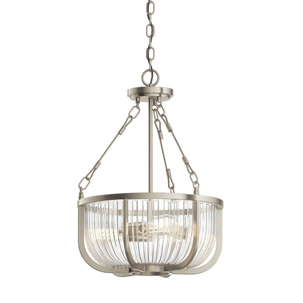 3 Light Pendant Fixture - 16 Inch Wide Transitional Chandelier with Clear Glass Shades - Perfect for Dining Room, Kitchen Island or Entryway Lighting (Model 147-Bel-3329942)