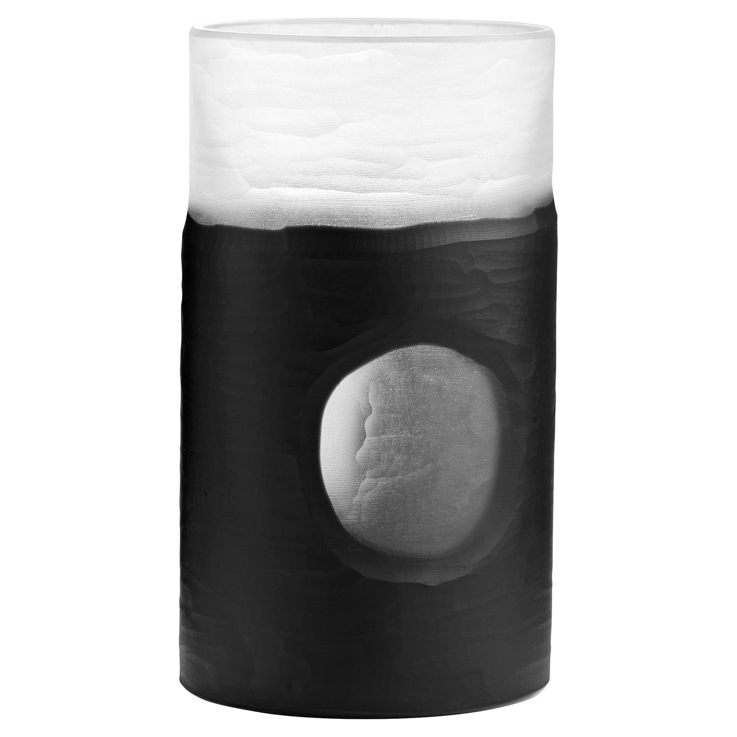Cyan Design 11256 Ominous Frost Vase Short - Clear & Black Glass Vase for Home Decor, Wedding Centerpiece, and Gift Ideas