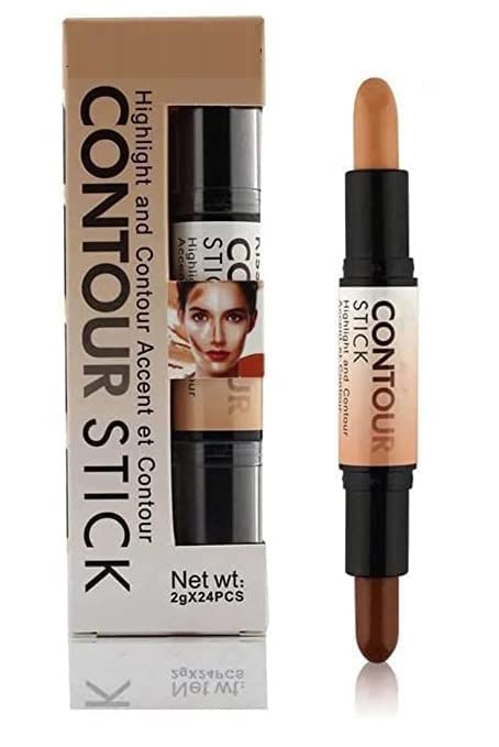 KAYI Highlighter & Contour Stick - Dual-Ended Makeup Stick with Blending Sponge | Creamy Concealer & Illuminating Highlighter for Face Contouring | Perfect for Everyday Makeup & Professional Beauty Looks