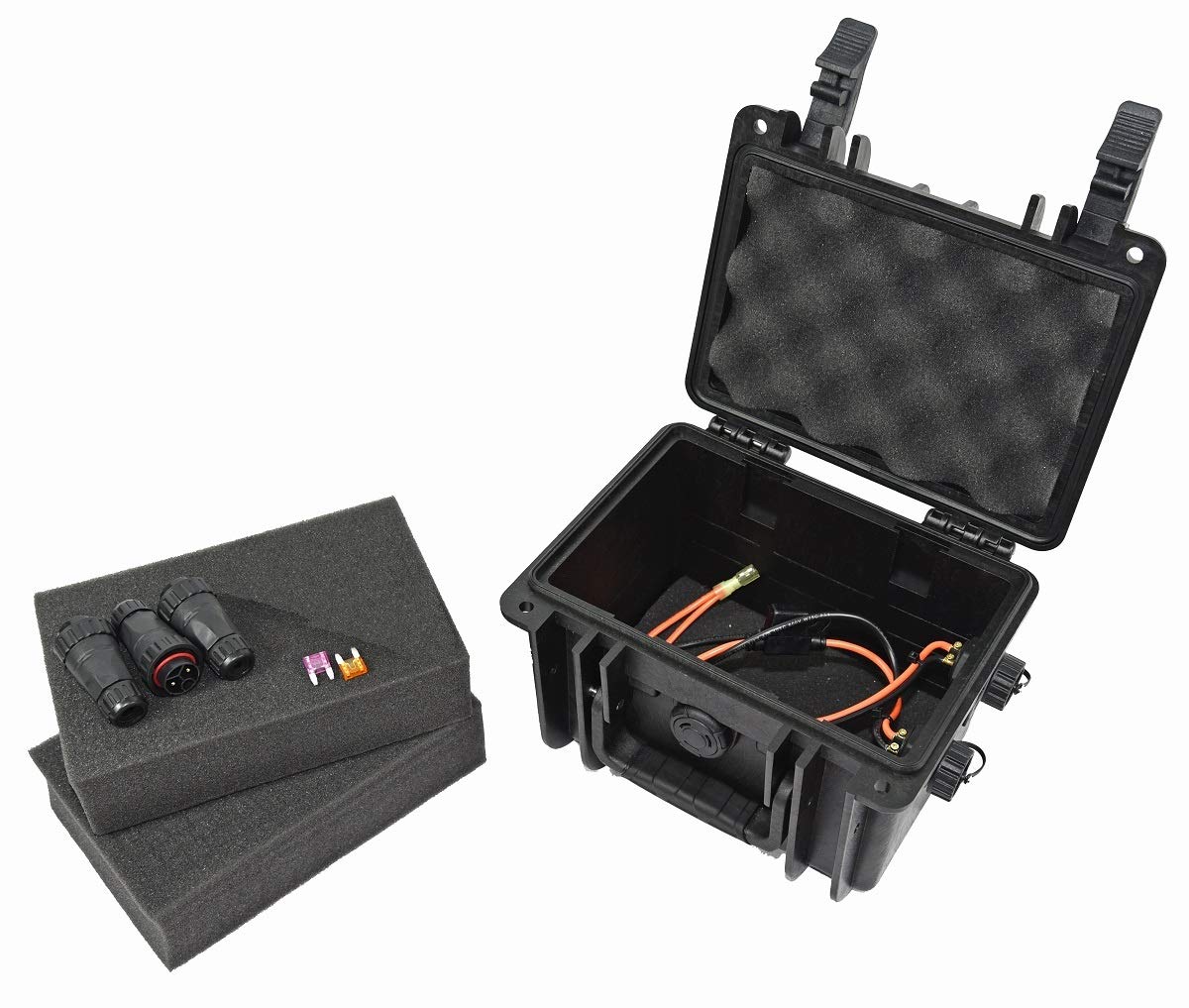 Waterproof Kayak Battery Box - B100D2 Marine Battery Enclosure for GPS, Fish Finders, LED Lights & Aerator Pumps | 2-Pin Dual Connection | Ideal for Fishing, Boating & Outdoor Adventures