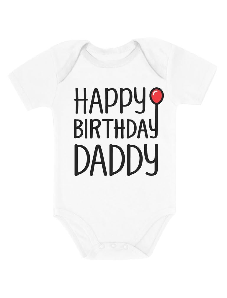 Happy Birthday Daddy Bodysuit - Cute Baby Boy Girl Gift from Son Daughter | Newborn Infant Outfit for Birthday Parties & Family Photos