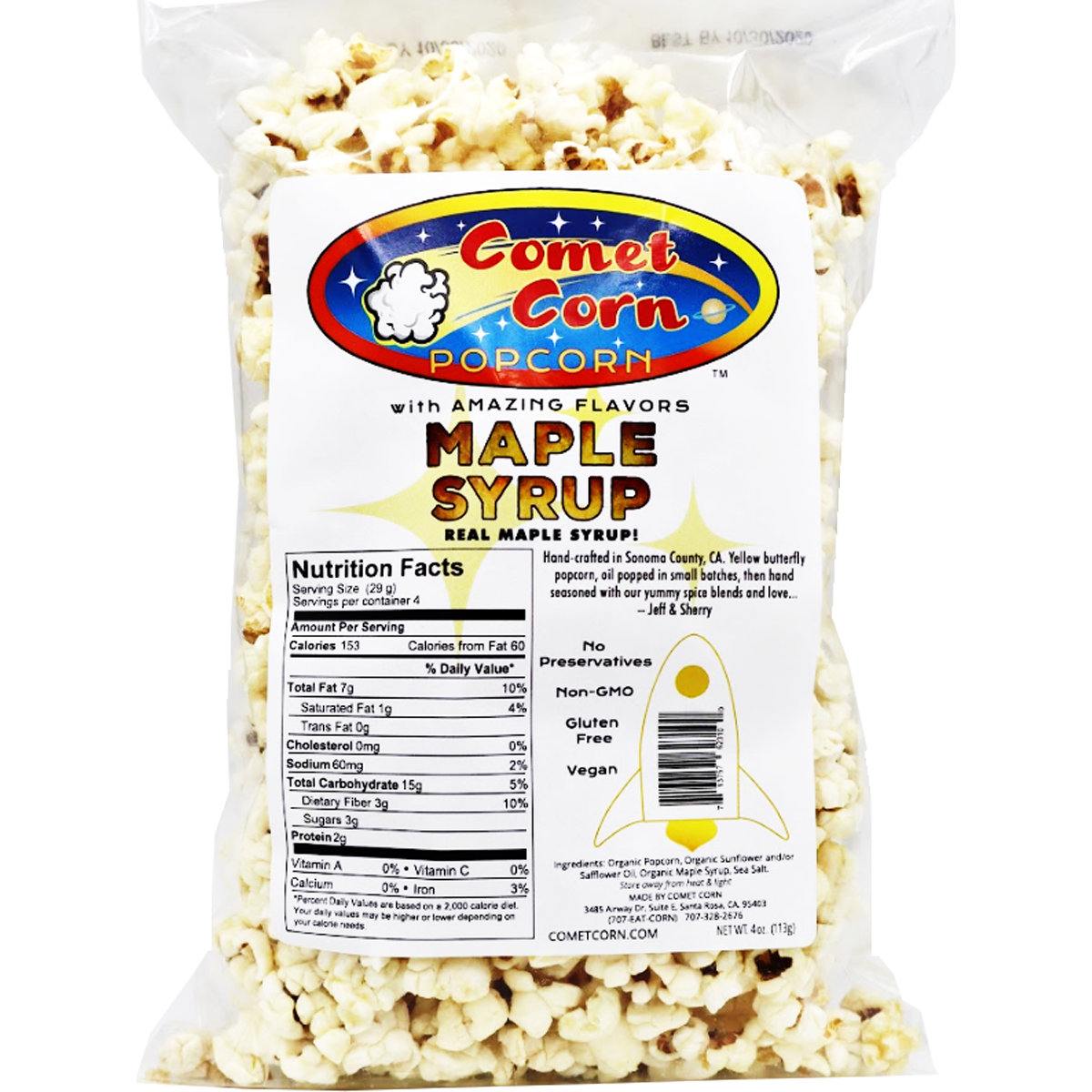 Comet Corn Popcorn - 4.0 oz (113g) Premium Gourmet Popcorn Kernels for Popping - Perfect for Movie Nights, Parties & Healthy Snacking
