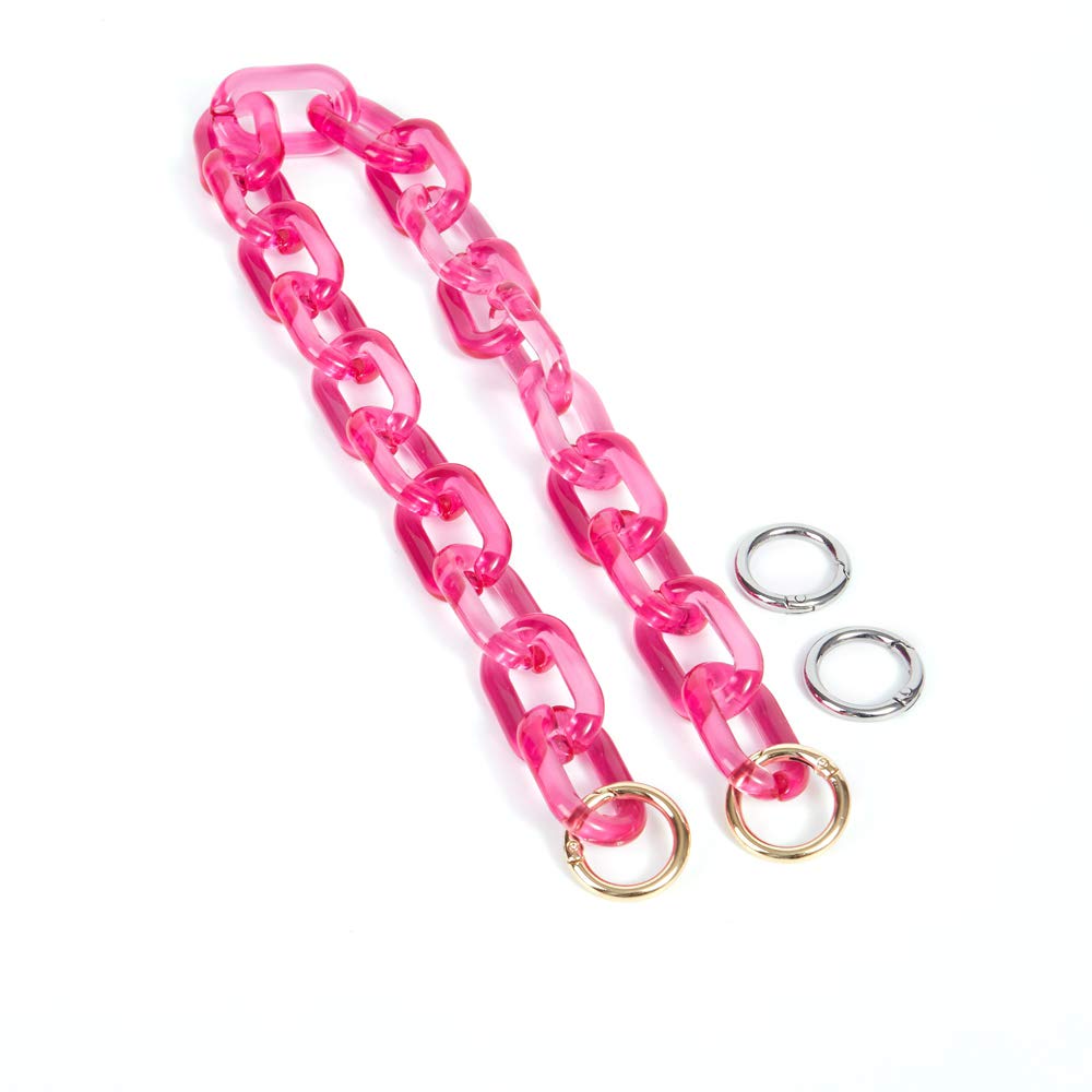 Chunky Acrylic Purse Strap Replacement - Rose Gold Bag Chain Handle for Handbag DIY Accessories & Decoration | Perfect for Crossbody Bags, Tote Bags & Fashion Accessories