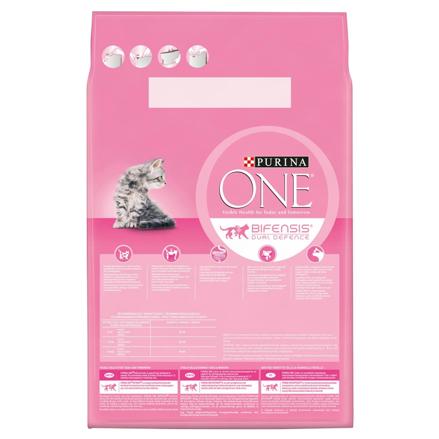 Purina ONE Kitten & Junior Dry Cat Food - Chicken & Whole Grain Recipe, 2.8kg (6.2lb) - High Protein for Healthy Growth - Perfect for Kittens & Young Cats