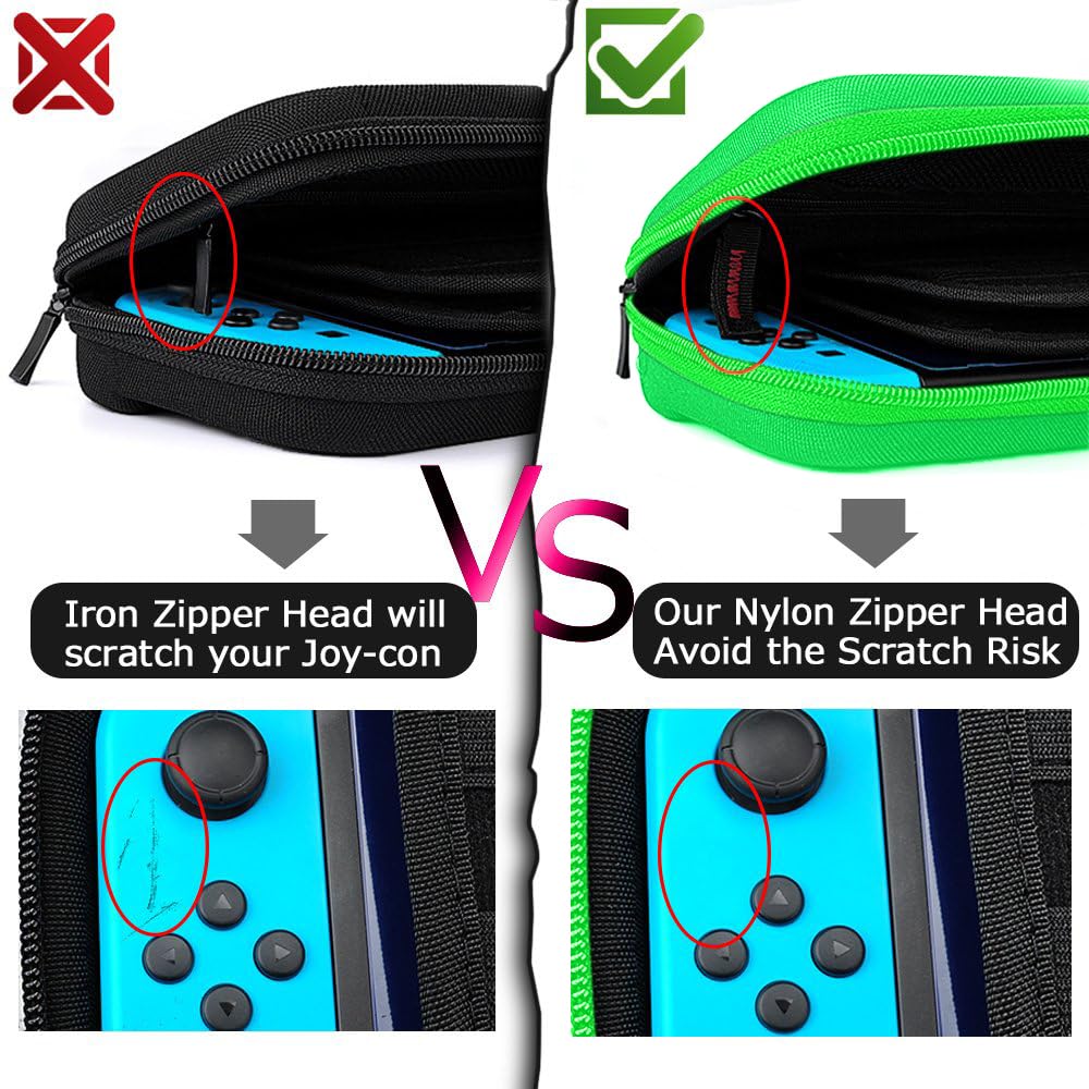 Premium Nintendo Switch & Switch OLED Carrying Case - Hard Shell Travel Pouch with 20 Game Cartridge Slots | Protective Storage for Console & Accessories | Perfect for Travel, Commuting & Gaming On-The-Go