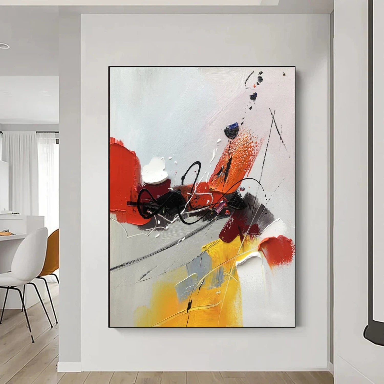 Abstract Texture Painting #AB 326 - Modern Wall Art Decor for Living Room, Bedroom & Office - Handmade Canvas Artwork