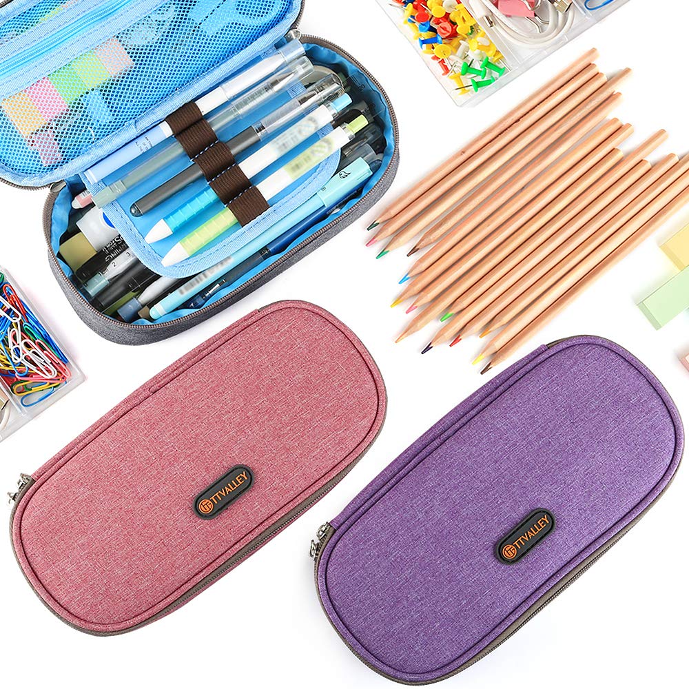 Oxford Pencil Case for School & Office - Red Pen Holder & Desk Organizer for Stationery Supplies | Perfect for Students, Teachers & Professionals