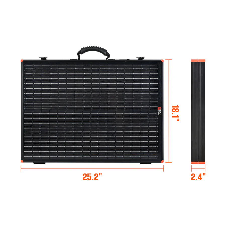 100W Portable Solar Panel Briefcase - High Efficiency 100 Watt Foldable Solar Charger for EcoFlow, Bluetti, Hysolis | Perfect for Camping, RV Trips & Emergency Power Backup