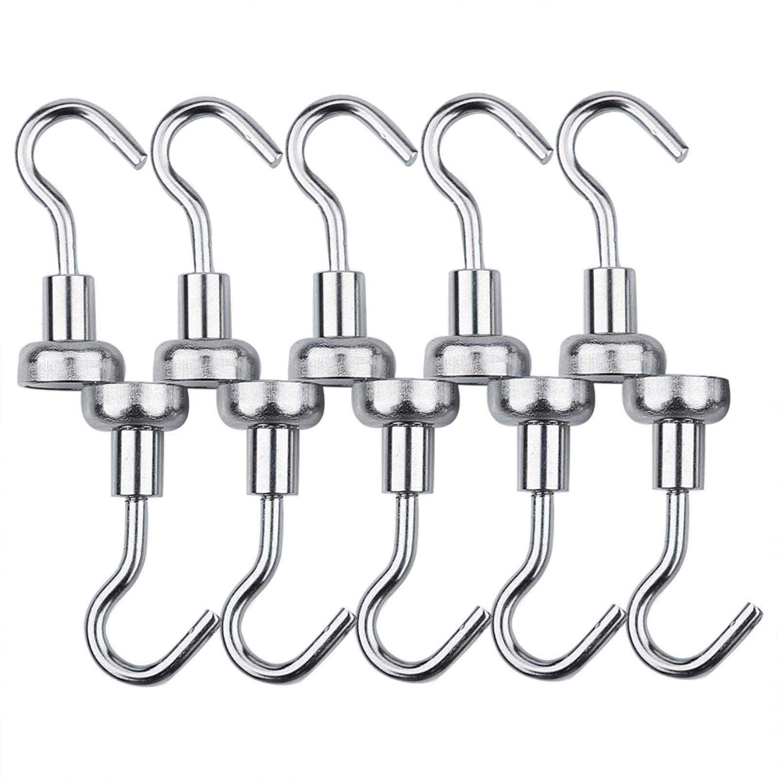 10Pcs Heavy Duty Magnetic Hooks - 10mm Strong Neodymium Hanging Hooks for Kitchen, Bathroom, Garage Organization - Perfect for Hanging Towels, Utensils, Tools & More