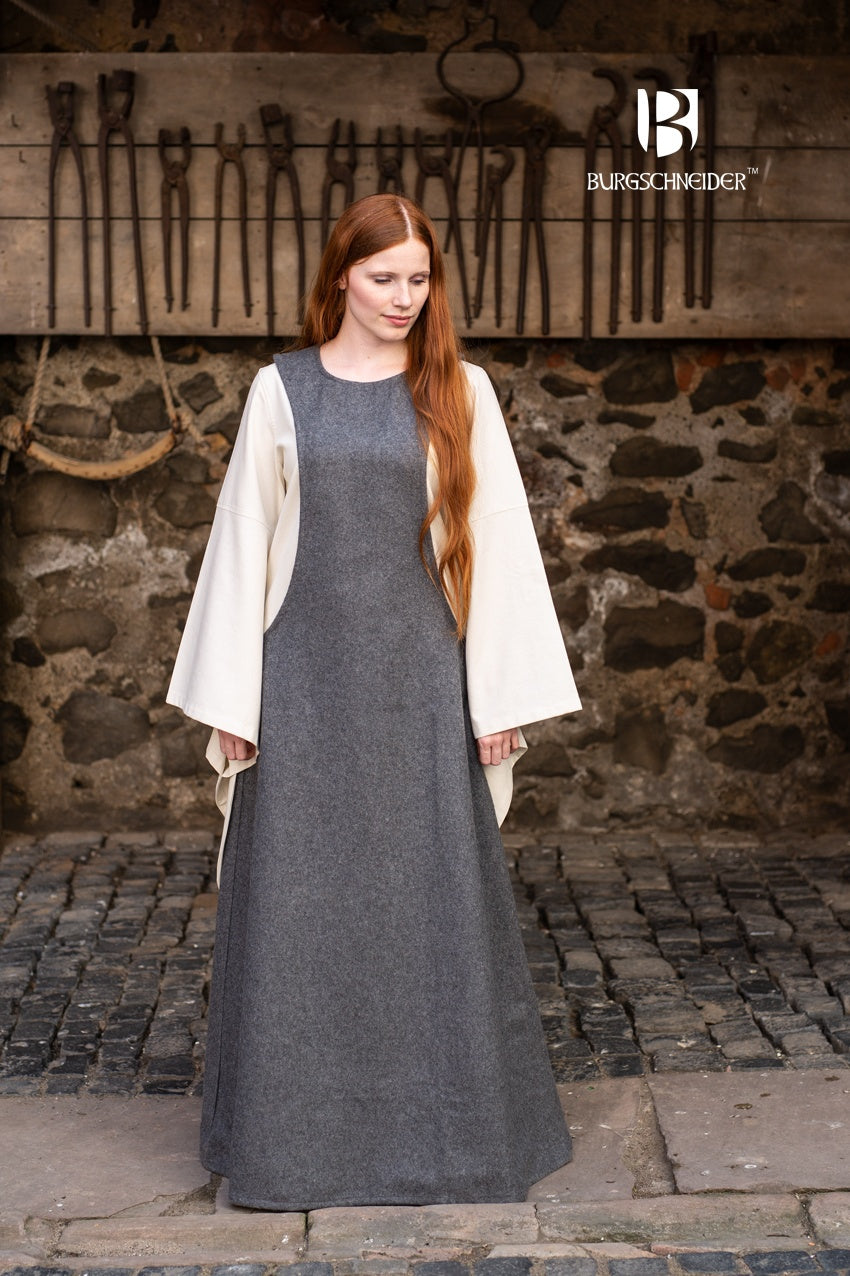 Premium Wool Surcoat Albrun Grey - Medieval Renaissance Costume for LARP, Cosplay & Historical Reenactment