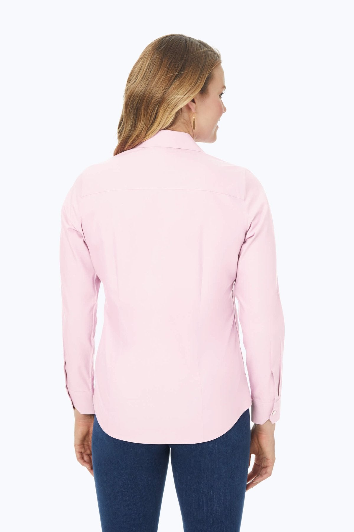 Dianna Plus No Iron Pinpoint Long Sleeve Shirt - Wrinkle-Free Business Casual Shirt for Women | Perfect for Office Work, Meetings & Professional Events