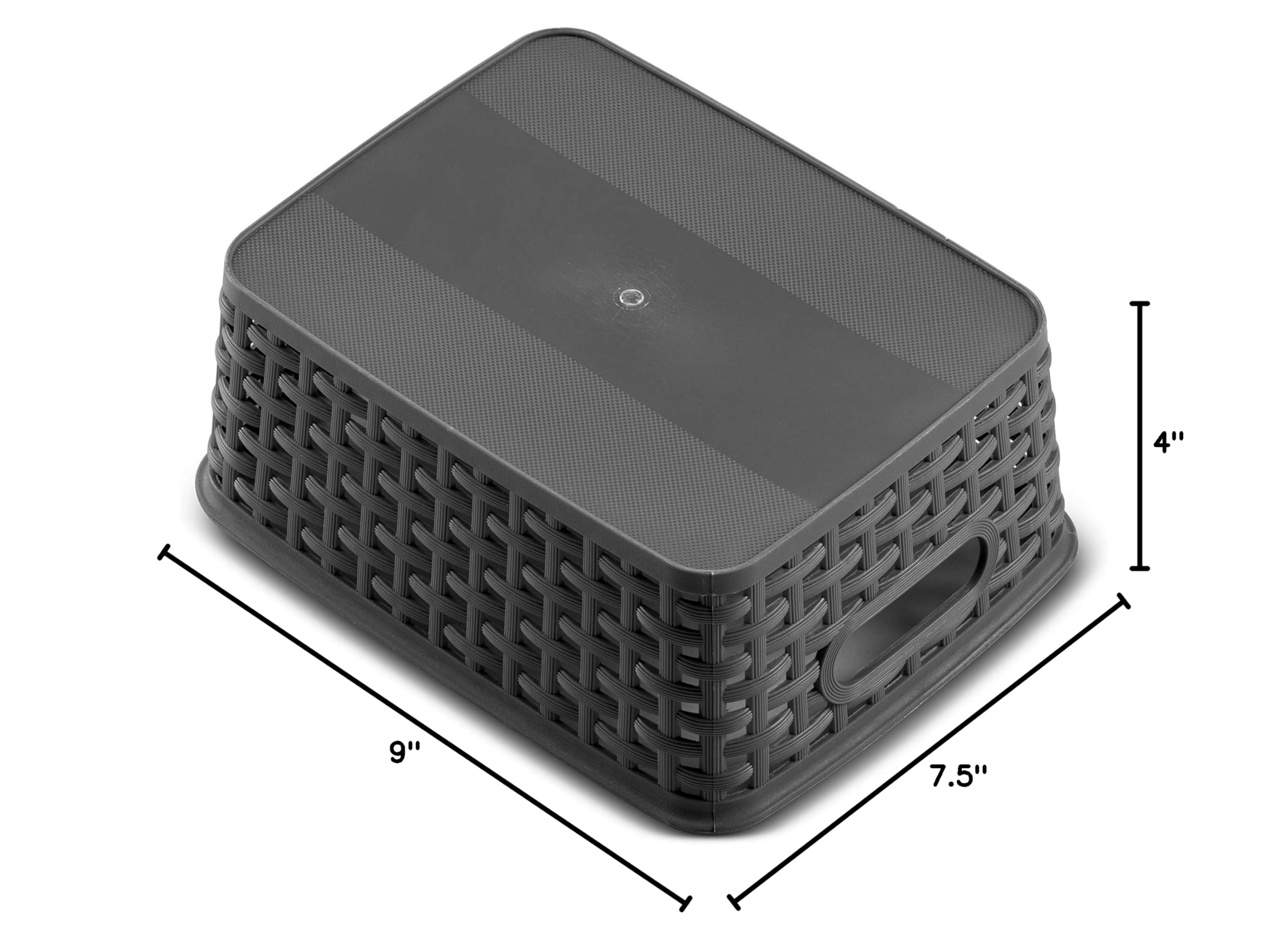 6-Pack Plastic Storage Baskets - Small Pantry Organizer with Handles for Kitchen, Bathroom & Bedroom | Space-Saving Home Organization Solution for Cabinets, Countertops & Shelves | Durable Stackable Bins for Easy Storage