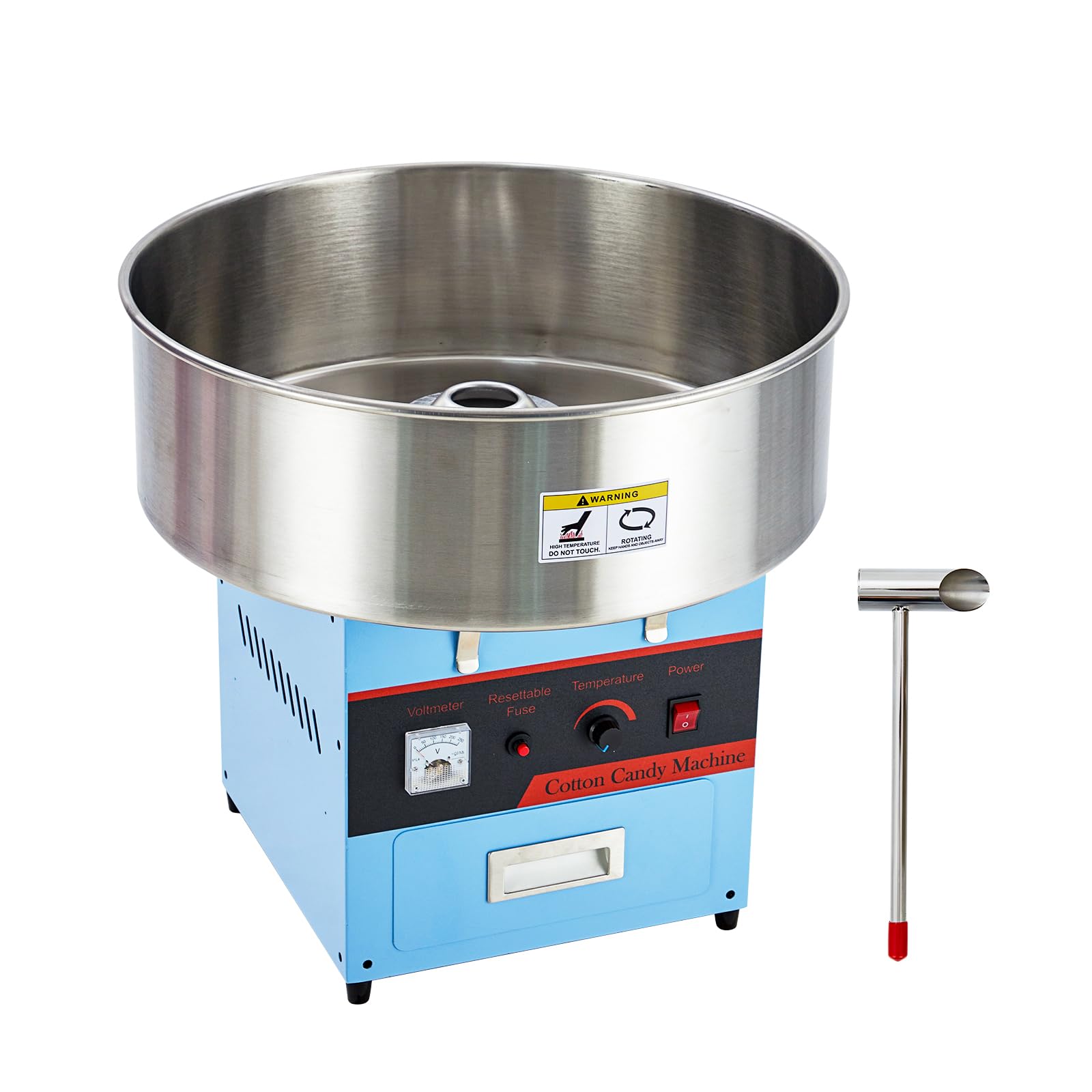 Commercial Cotton Candy Machine 1000W - Stainless Steel Bowl, Sugar Scoop & Drawer - Perfect for Home, Carnivals, Kids Birthday Parties & Family Events (Blue) | DIY Sweet Treats for Fairs, Events & Home Entertainment