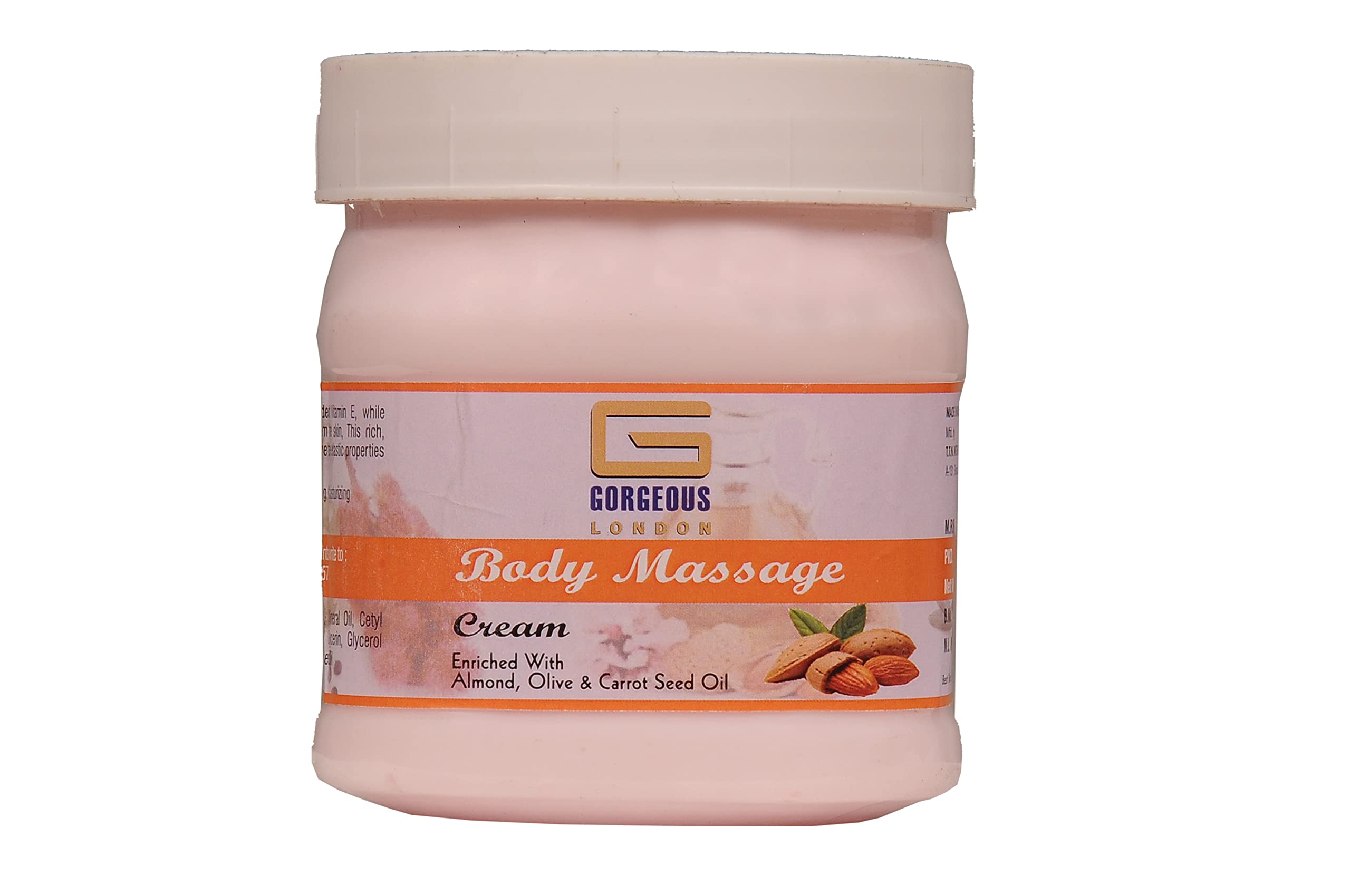 Premium London Body Massage Cream 450g with Olive & Carrot Seed Oil - Deep Moisturizing & Relaxing for Spa, Home Massage & Self-Care