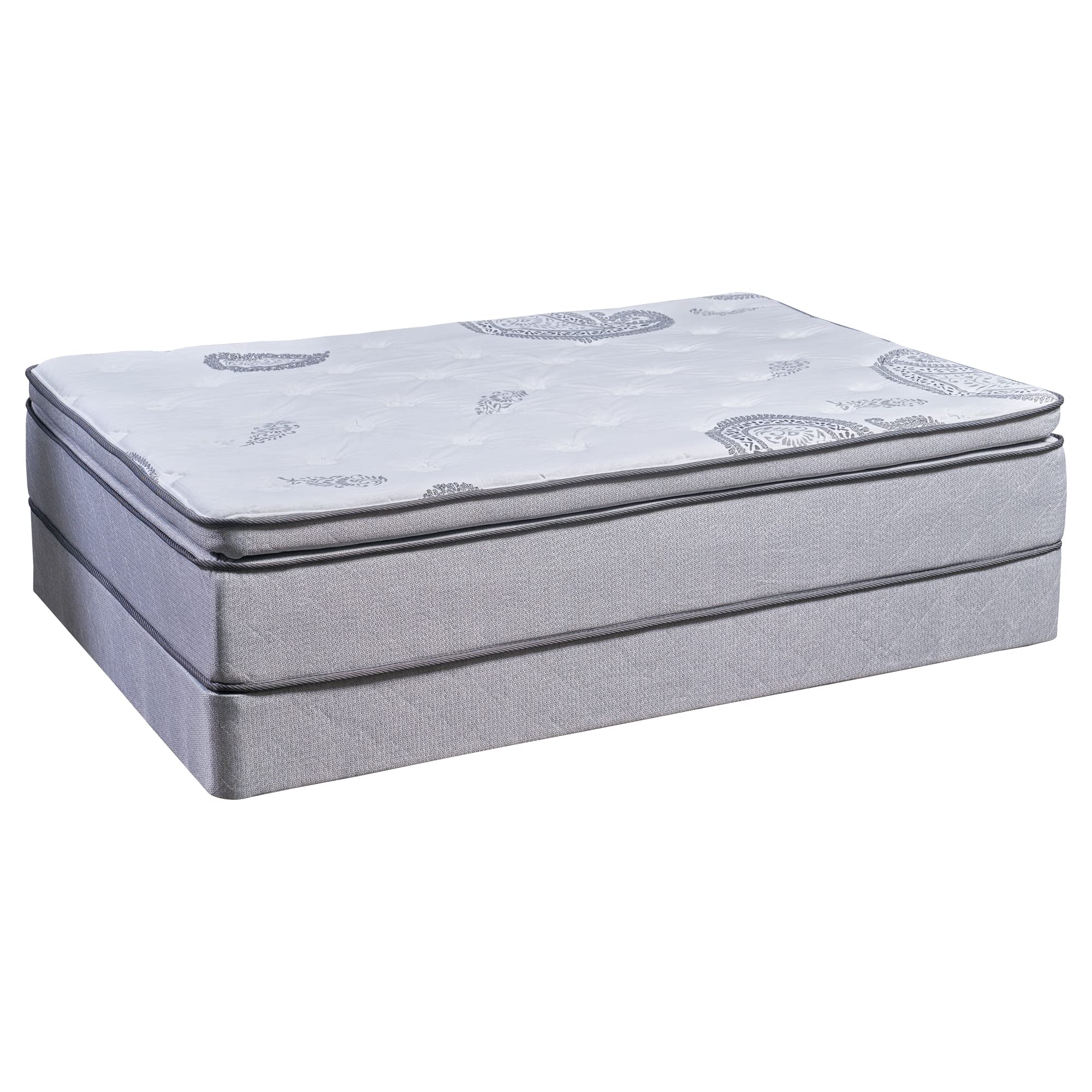 Treaton 13-Inch Medium Plush Foam Encased Hybrid Pillowtop Innerspring Mattress & 8
