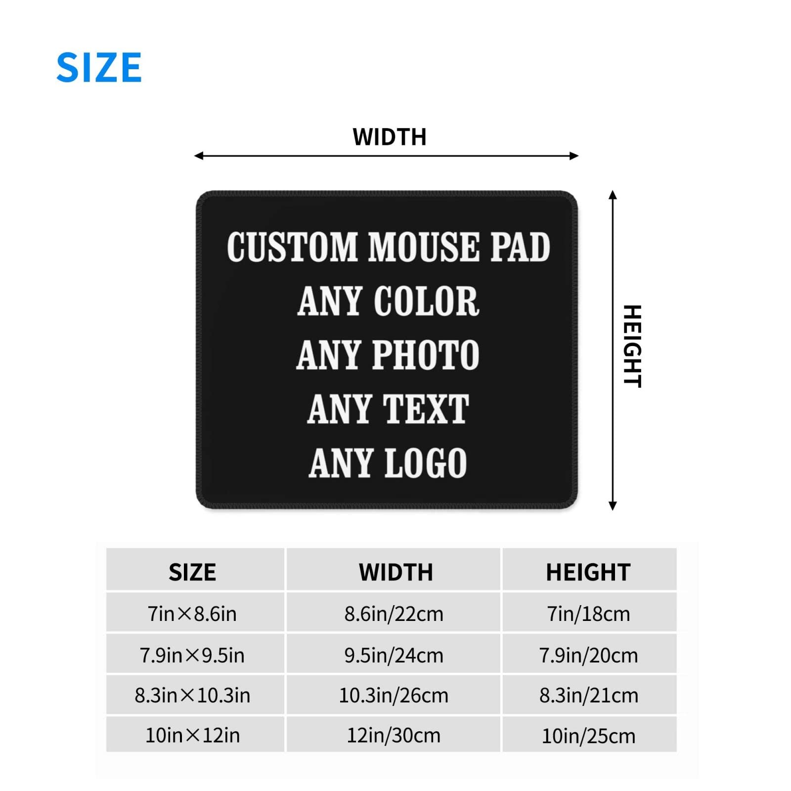 Custom Photo Mouse Pad - Personalized with Your Picture, Text & Logo - 7 x 8.6 Inch Office & Gaming Mouse Mat - Perfect for Work, Gaming & Home Computer Setup