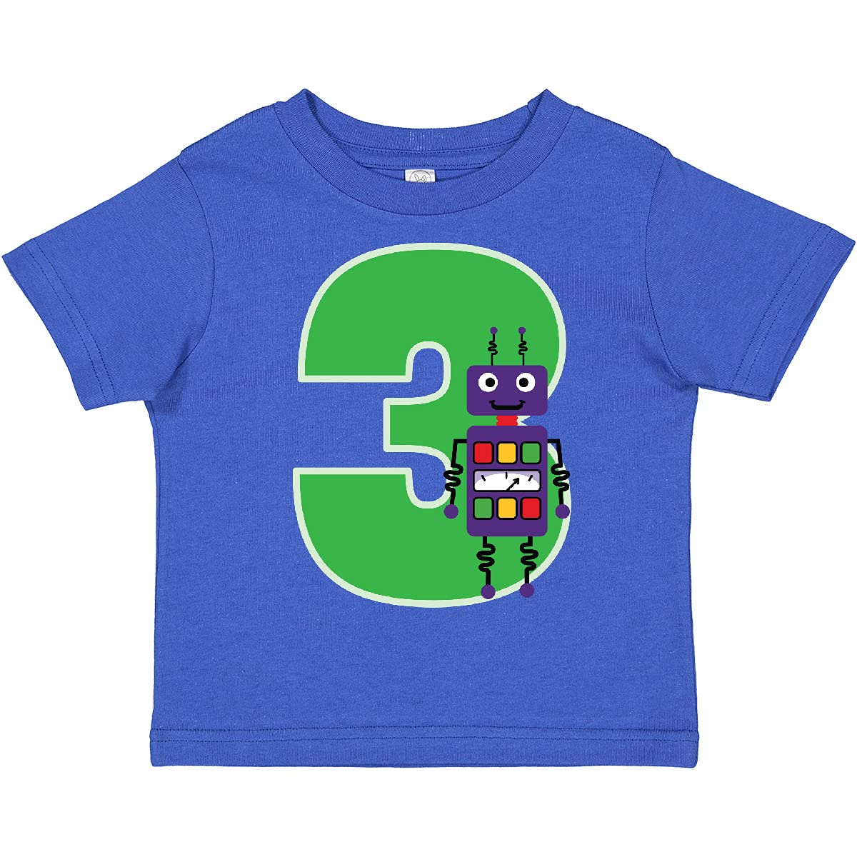 Inktastic 3rd Birthday Robot Boys Robotics Toddler T-Shirt | Cute Science Themed Outfit for Toddler Boys Birthday Party & STEM Events