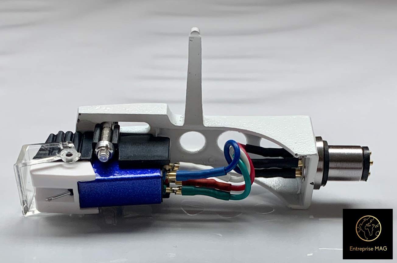 Stanton T55 USB, T52, STR820, T50, STR850, T120C, T90 USB, STR860, STR8150, STR830 Replacement Cartridge & Stylus with Mounting Bolts & White Headshell - Perfect for DJ Turntables & Vinyl Record Players