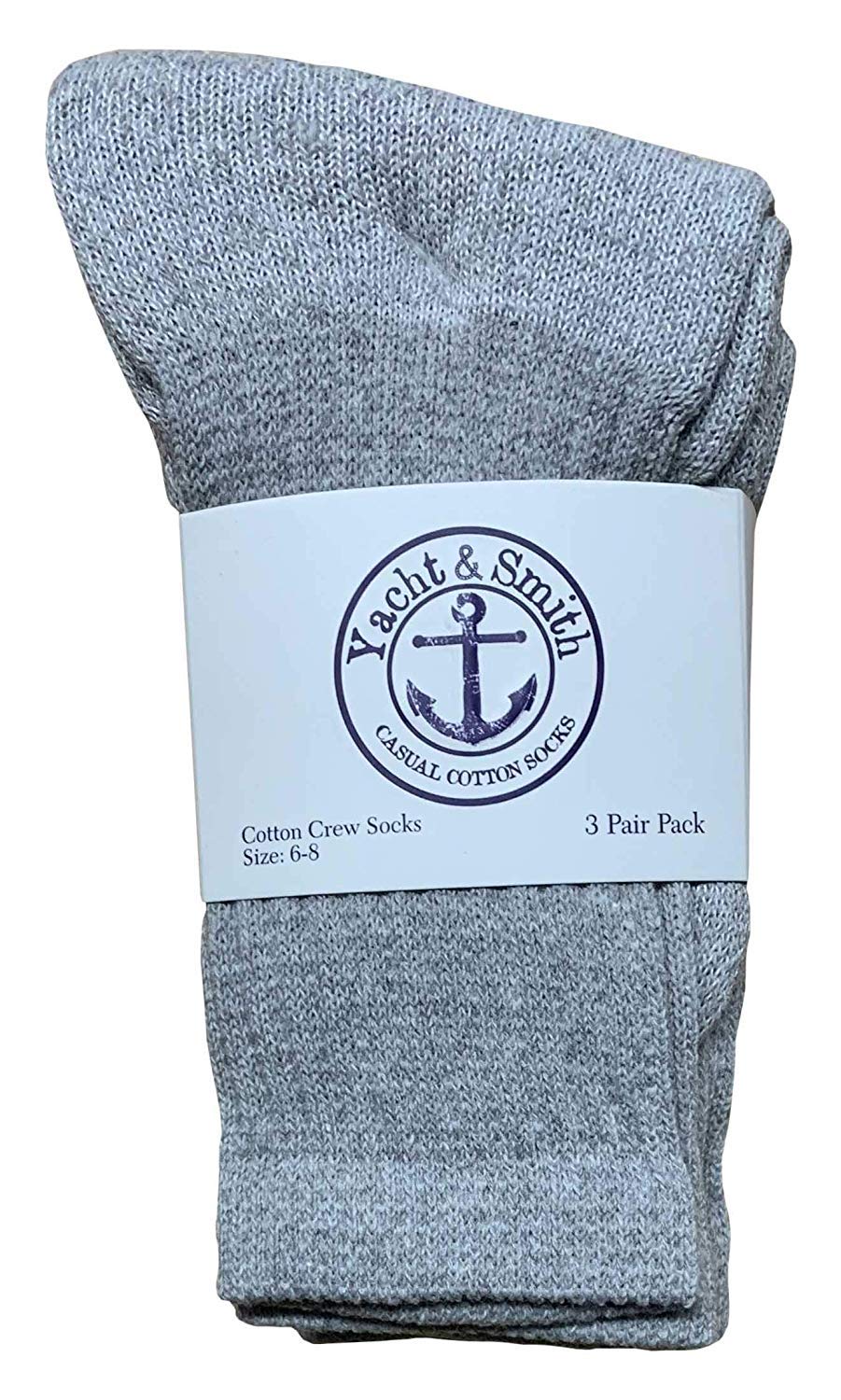 240 Pairs Yacht & Smith Wholesale Kids Crew Socks - Soft Cotton Children's Casual Socks Size 4-6 for School, Sports & Everyday Wear
