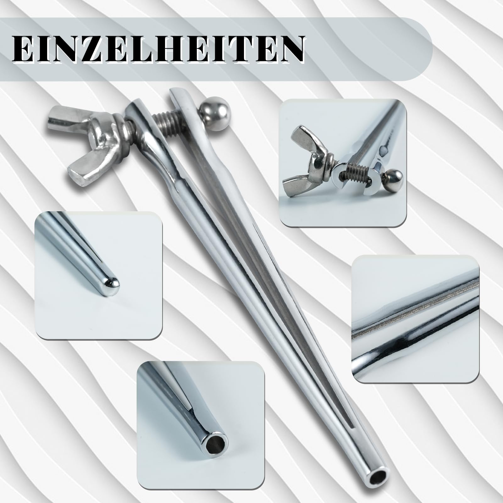 Stainless Steel Urethral Dilator with Adjustable Screw - Hollow Penis Plug, Urethral Catheter & SM Sex Toys for Men - Prostate Massager (6mm, Short) - Perfect for BDSM Play, Medical Training & Sensual Exploration
