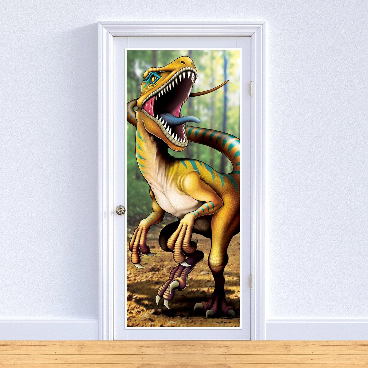 12 Pack Beistle Dinosaur Party Door Covers - Dino Themed Birthday Decorations for Kids Room, Classroom & Party Entrance Decor