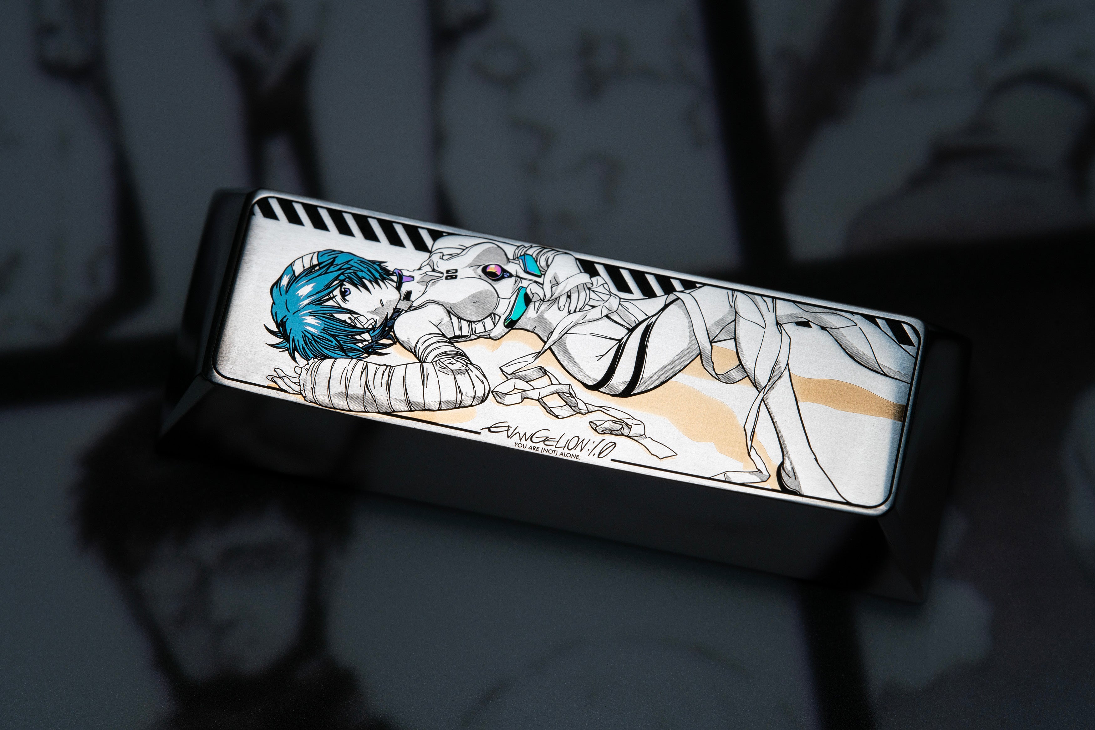 Custom Anime Keycaps - EVA Ayanami Rei 2.75U Titanium Alloy Keycap for Mechanical Keyboard | Metal Engraved Gaming Keycap for Evangelion Fans | Perfect for Typing, Gaming & Keyboard Customization