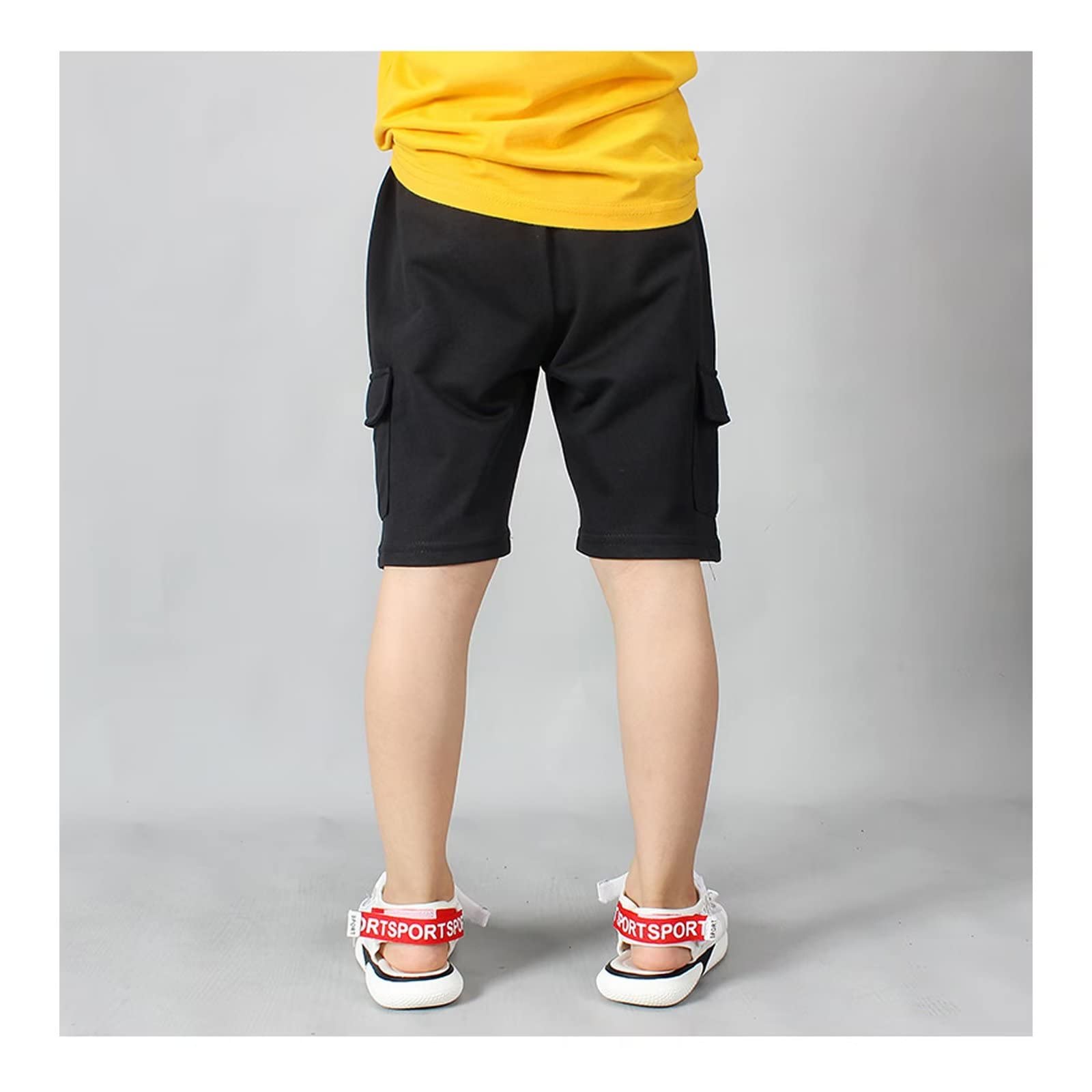 Gavena Boys Cargo Shorts for Toddlers - Adjustable Elastic Waist, Comfortable Jersey Fabric - Perfect for School, Play, and Outdoor Activities
