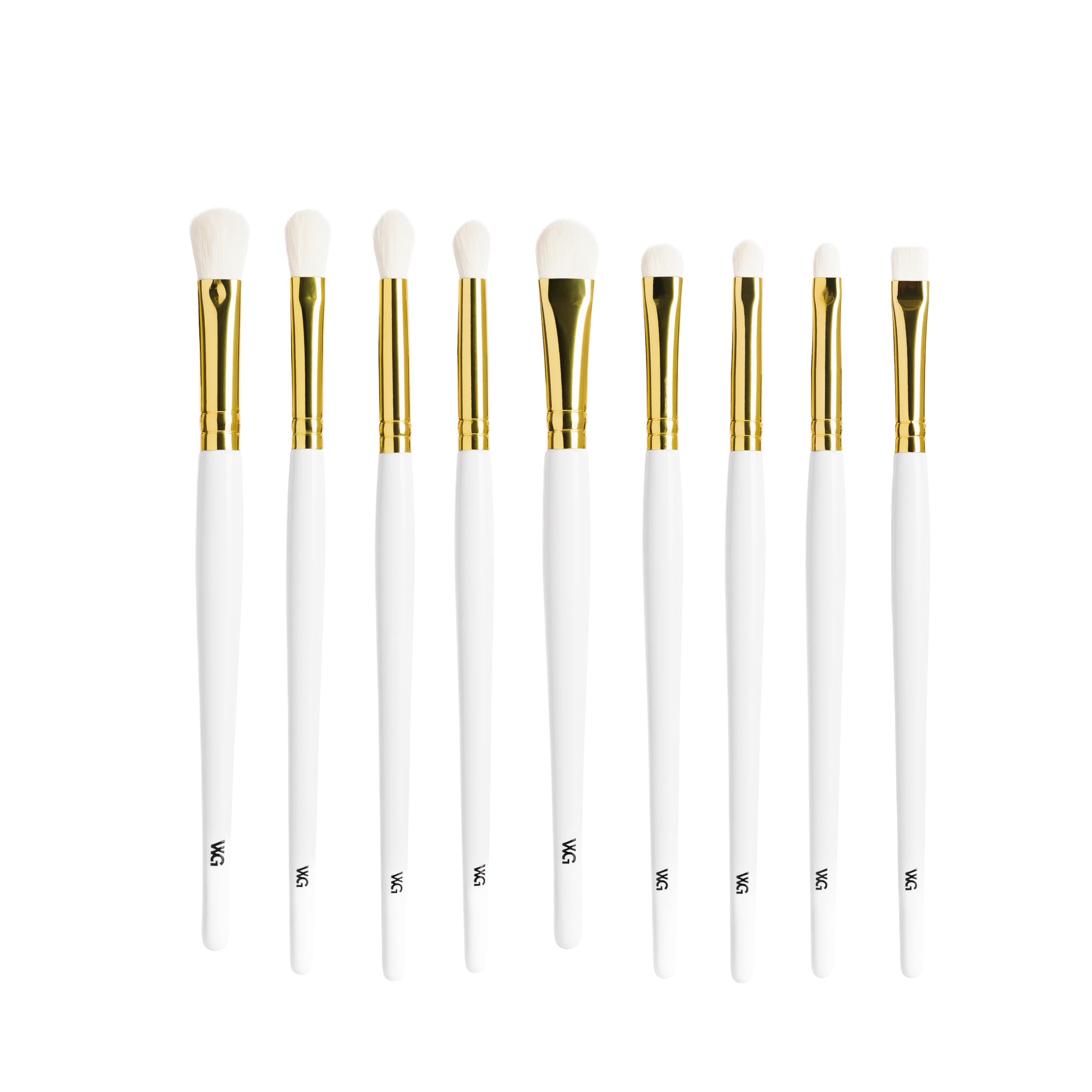 Premium White Gold Makeup Brush Set - 12 Piece Eye Shadow & Blending Brushes Kit for Professional & Everyday Makeup Application - Perfect for Eyeshadow, Blending, Contouring & Smokey Eye Looks