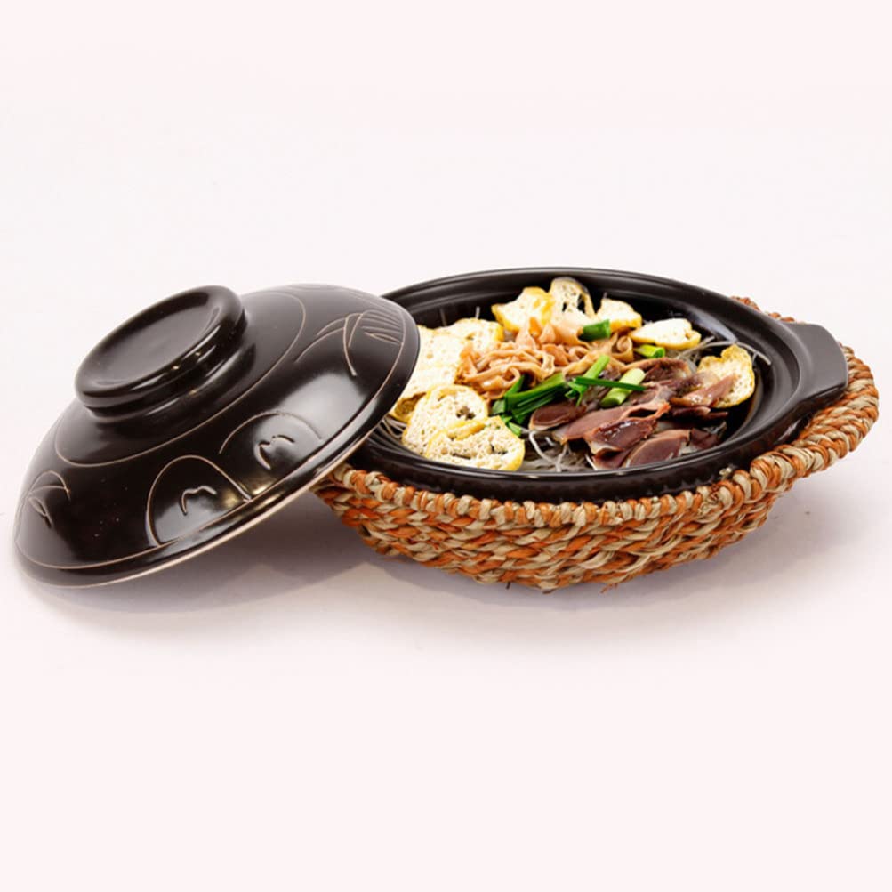 Cabilock 1pc Braided Water Hyacinth Placemat - Non-Slip Rattan Table Mat for Dining Table Decor, Casserole Pot Holder, Home & Kitchen Protection - Perfect for Dinner Parties, Daily Use & Heat-Resistant Serving