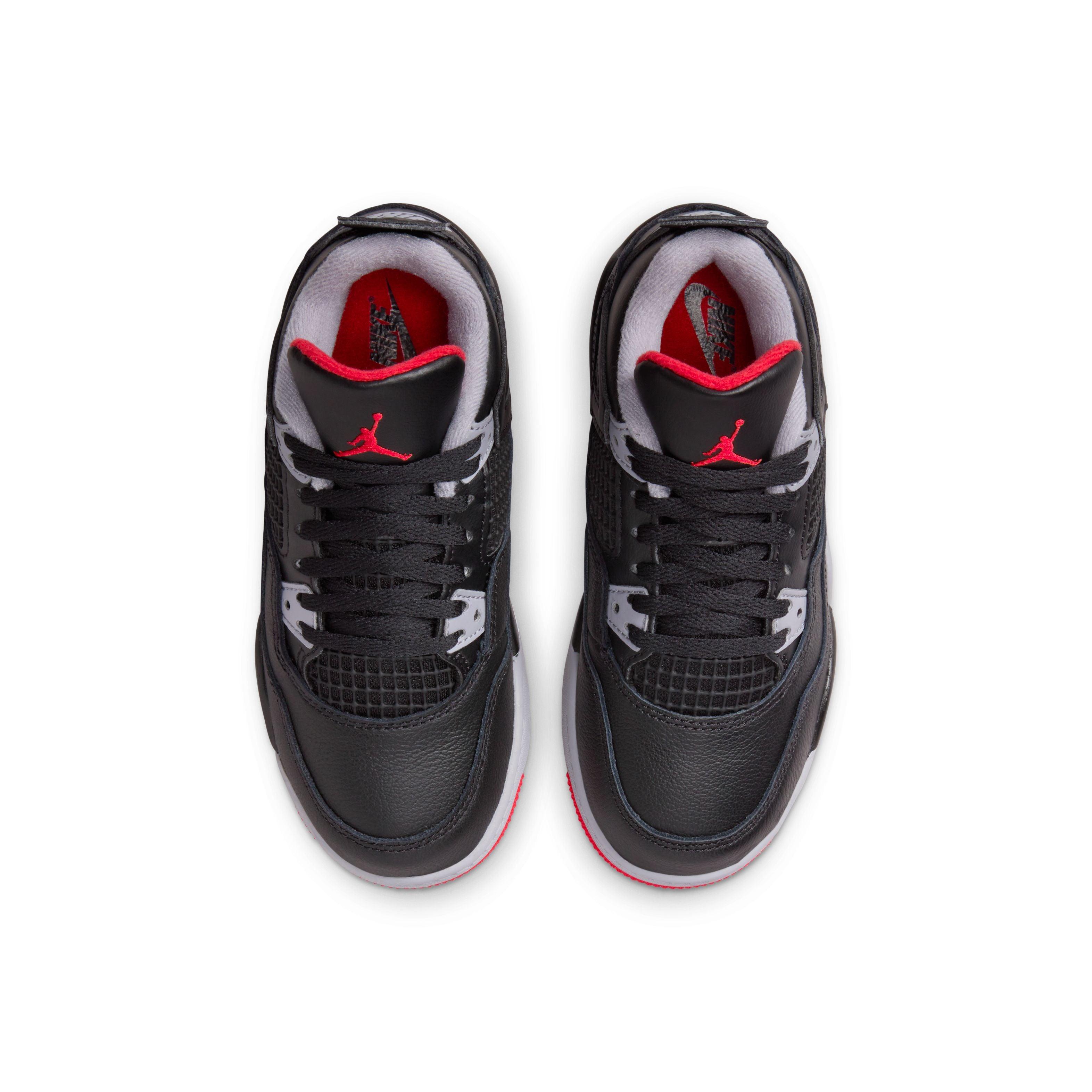 Kids Air Jordan 4 Retro 'Bred Reimagined' Basketball Shoes - Boys' & Girls' Sneakers for Sports, Casual Wear & Street Fashion