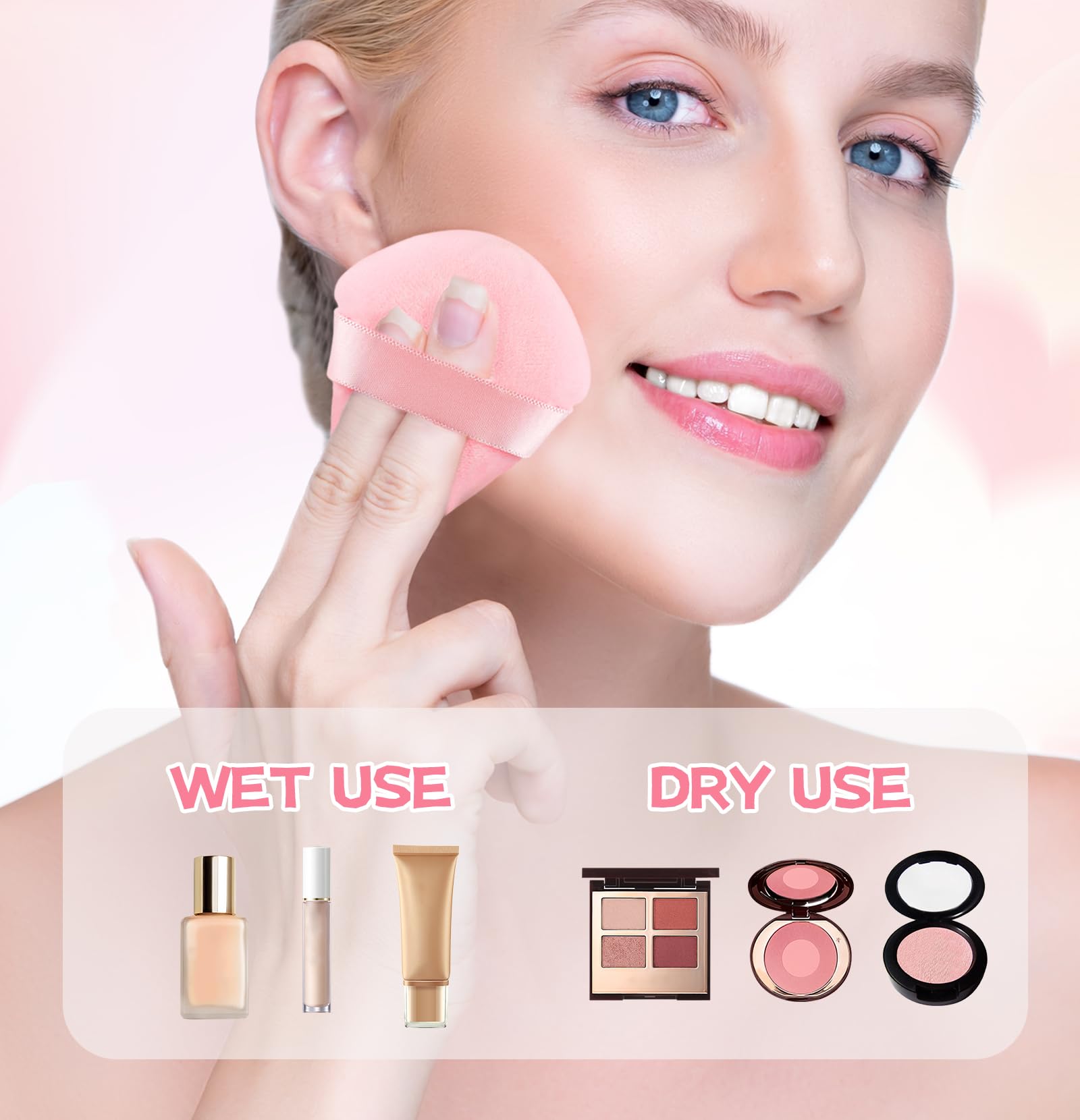8-Piece Soft Velour Triangle Makeup Puff Set - Foundation Blender Sponge for Flawless Face Makeup | Ideal for Liquid, Cream & Powder Application | Perfect for Professional Makeup Artists & Beauty Enthusiasts