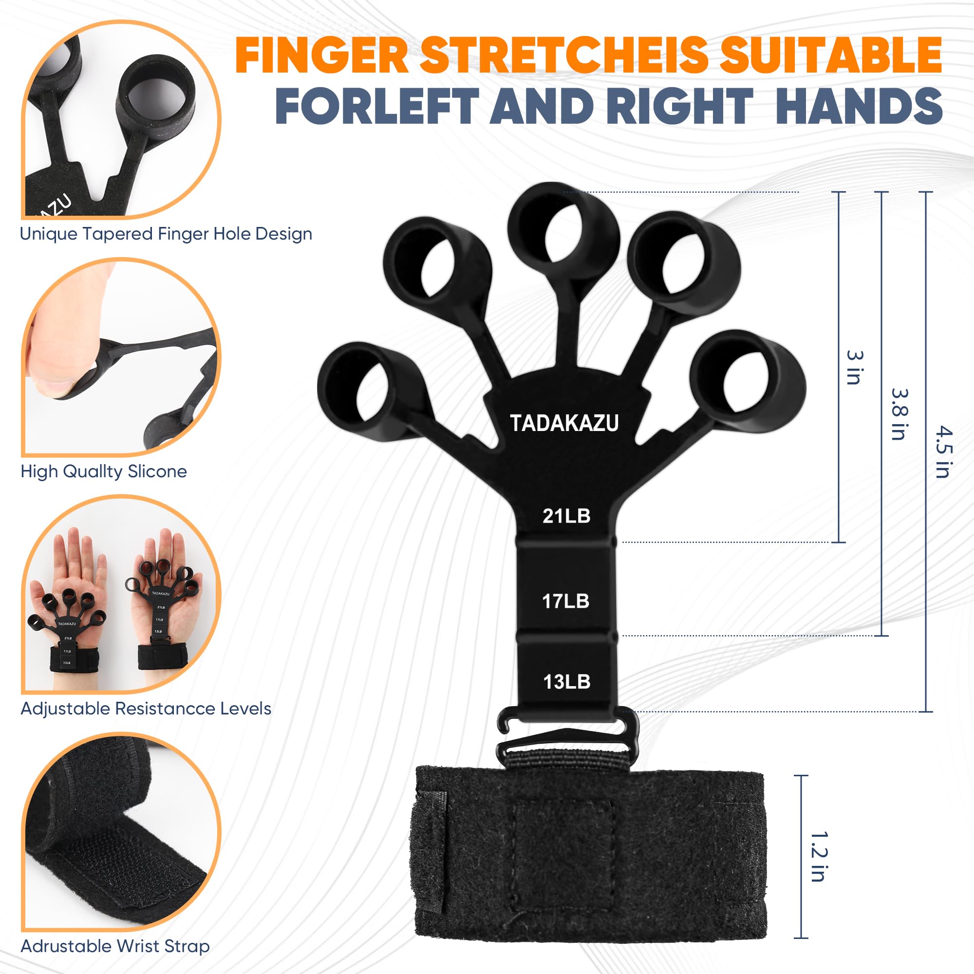Grip Strength Trainer - Hand Grip Strengthener for Therapy, Arthritis Pain Relief, Forearm & Hand Strengthening, Finger Stretcher - Ideal for Athletes, Musicians & Office Workers