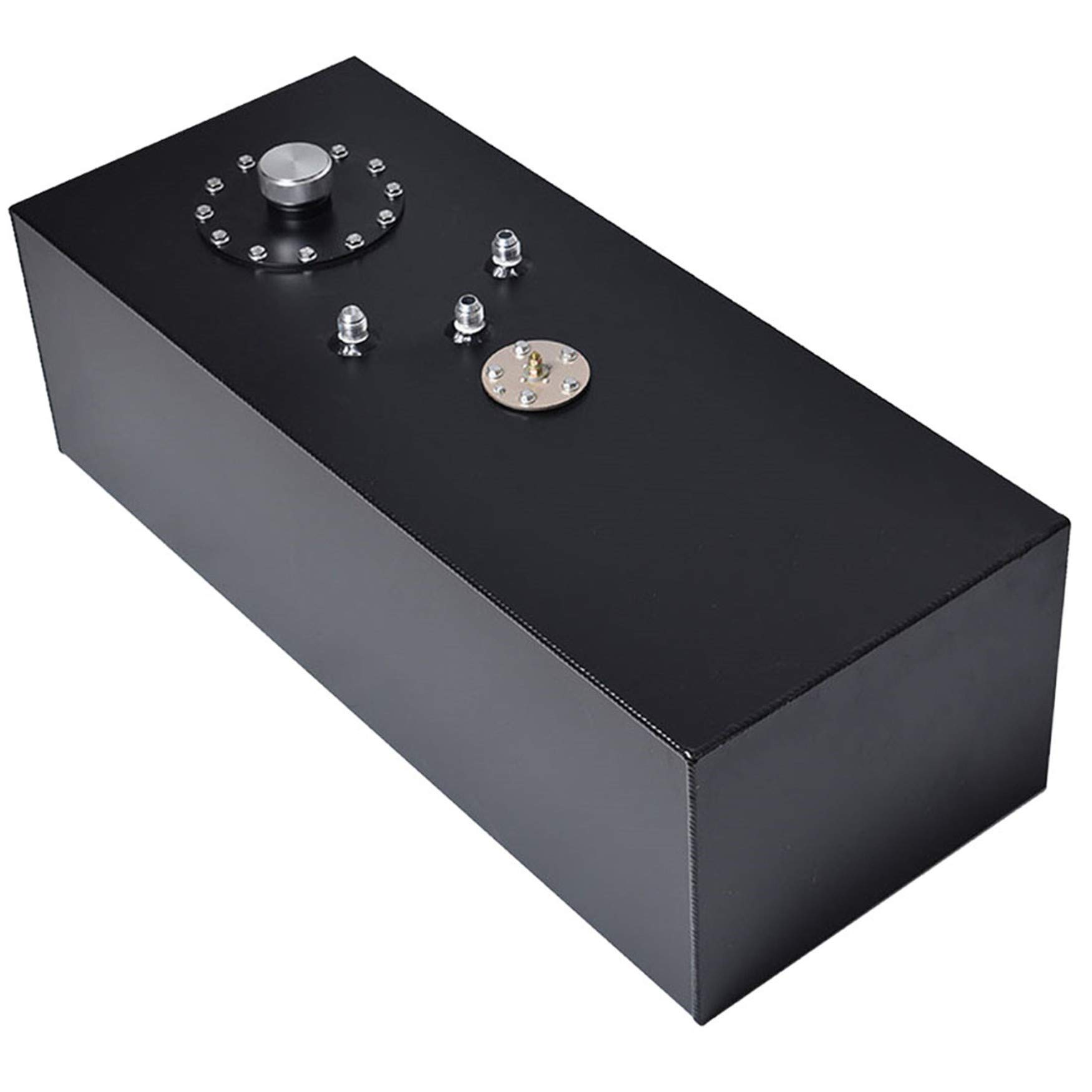 15 Gallon/57L Black Aluminum Racing Fuel Cell with Level Sender - Top-Feed Design for Drift Cars, Hot Rods & Street Trucks | High-Performance Gas Tank for Motorsports & Custom Builds