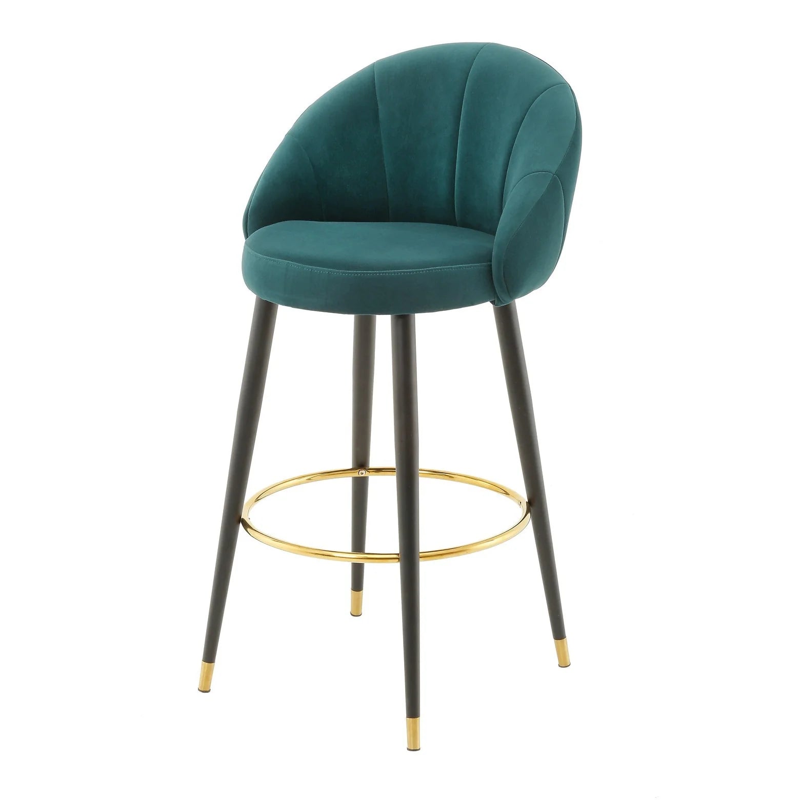 Ashley Highback Stool with Teal Finish - Modern Bar Stool for Kitchen Island, Breakfast Nook & Home Decor