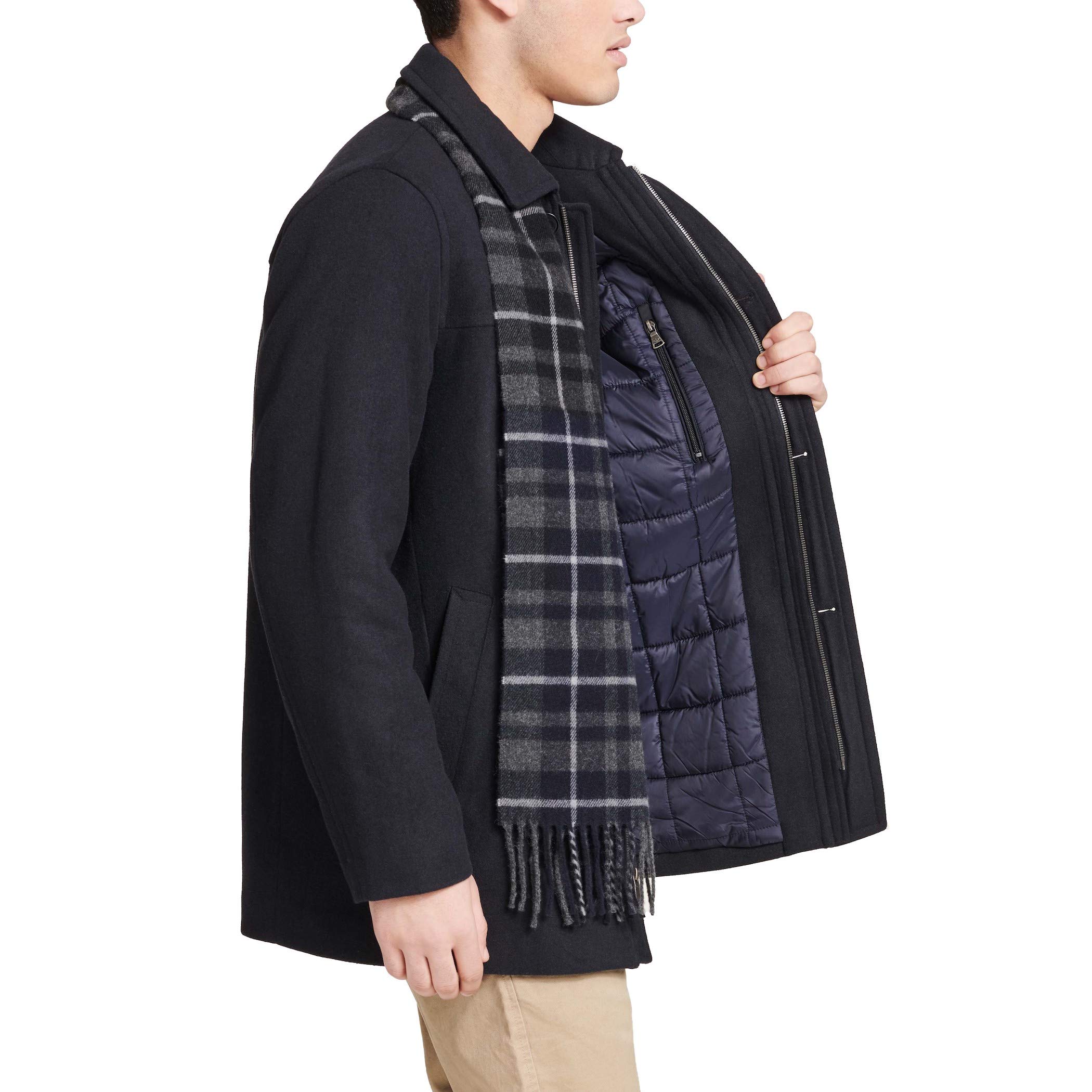 Dockers Men's Weston Wool Blend Coat with Scarf - Classic Winter Overcoat for Business & Casual Wear (Regular & Big & Tall Sizes) | Perfect for Office, Travel & Formal Events