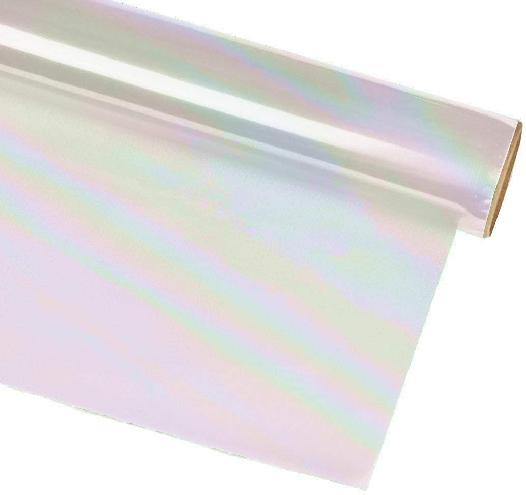 PMU Iridescent Film Roll 49 in. x 100 ft. - Iridescent Opal Vinyl Wrap for DIY Crafts, Gift Wrapping, Basket Decor & Home Decoration - Perfect for Scrapbooking, Party Decorations and Creative Projects
