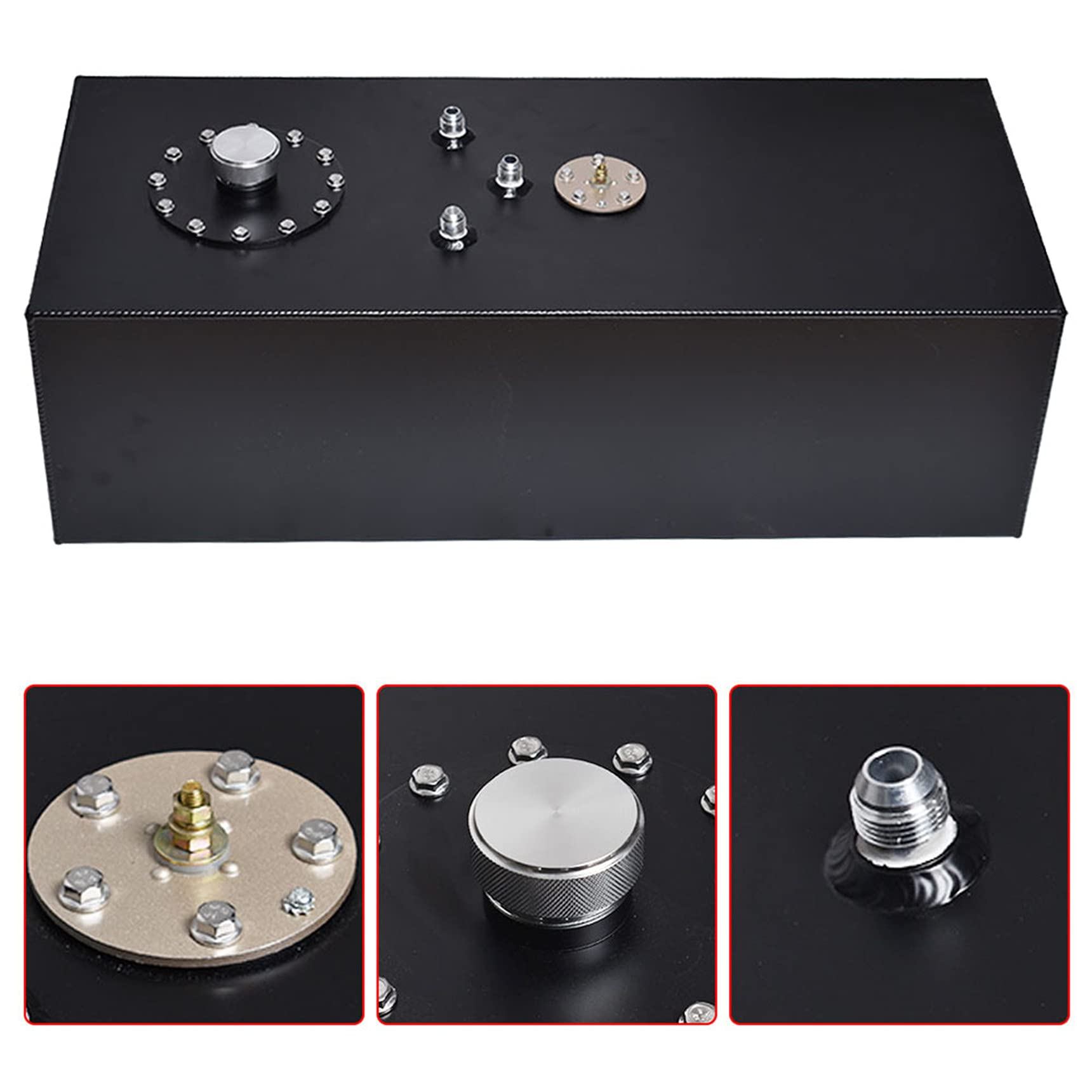 15 Gallon Aluminum Racing Drift Fuel Cell with Top-Feed Design, Gas Tank Cap & Level Sender - High Performance for Track, Off-Road & Custom Car Builds
